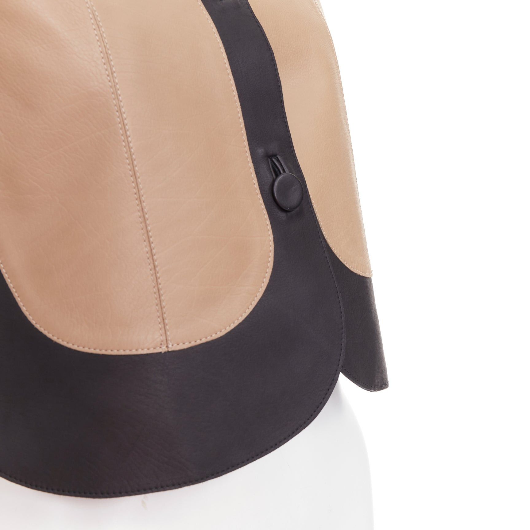 Marni MARNI tan black calf leather curved panel petal sleeves cropped jacket IT38 XS Size XS / US 0-2 / IT 36-38 - 7 Thumbnail