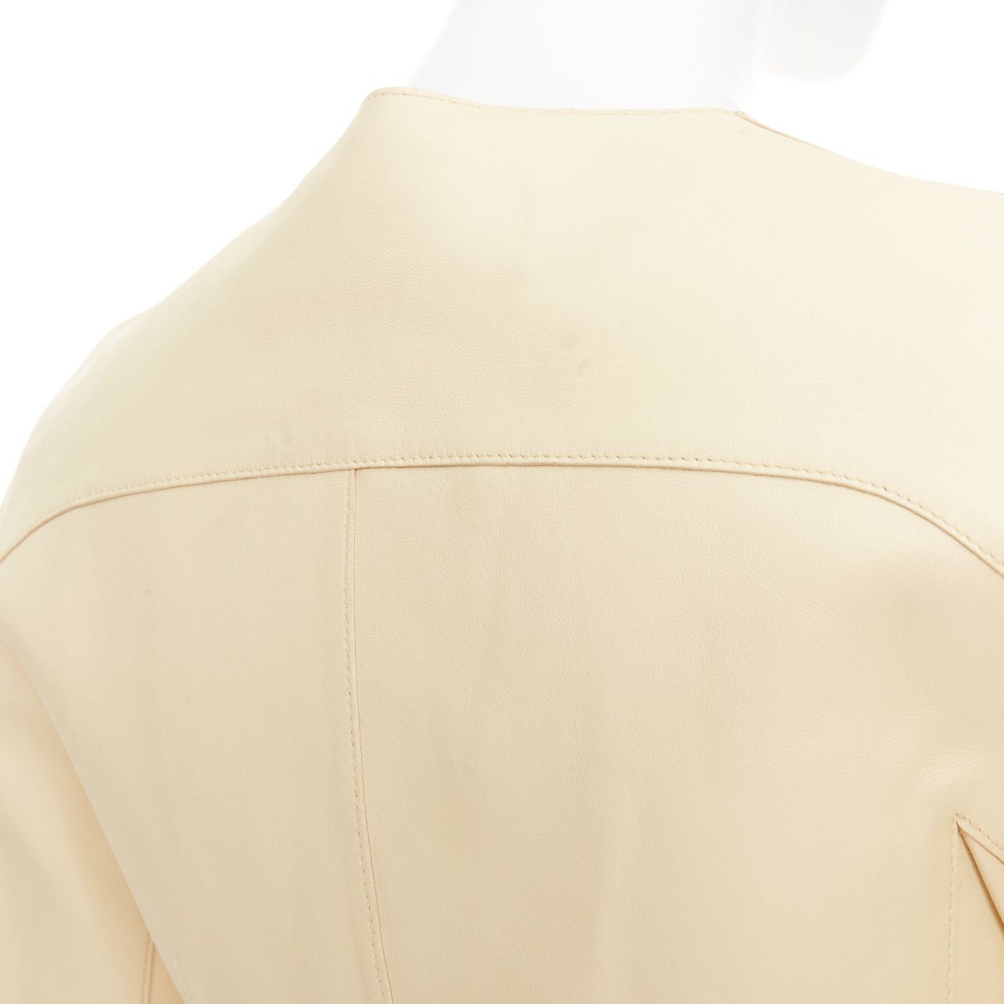 Marni MARNI buttery yellow lamb leather round sleeve peplum asymmetrical jacket IT38 XS Size XS / US 0-2 / IT 36-38 - 9 Thumbnail