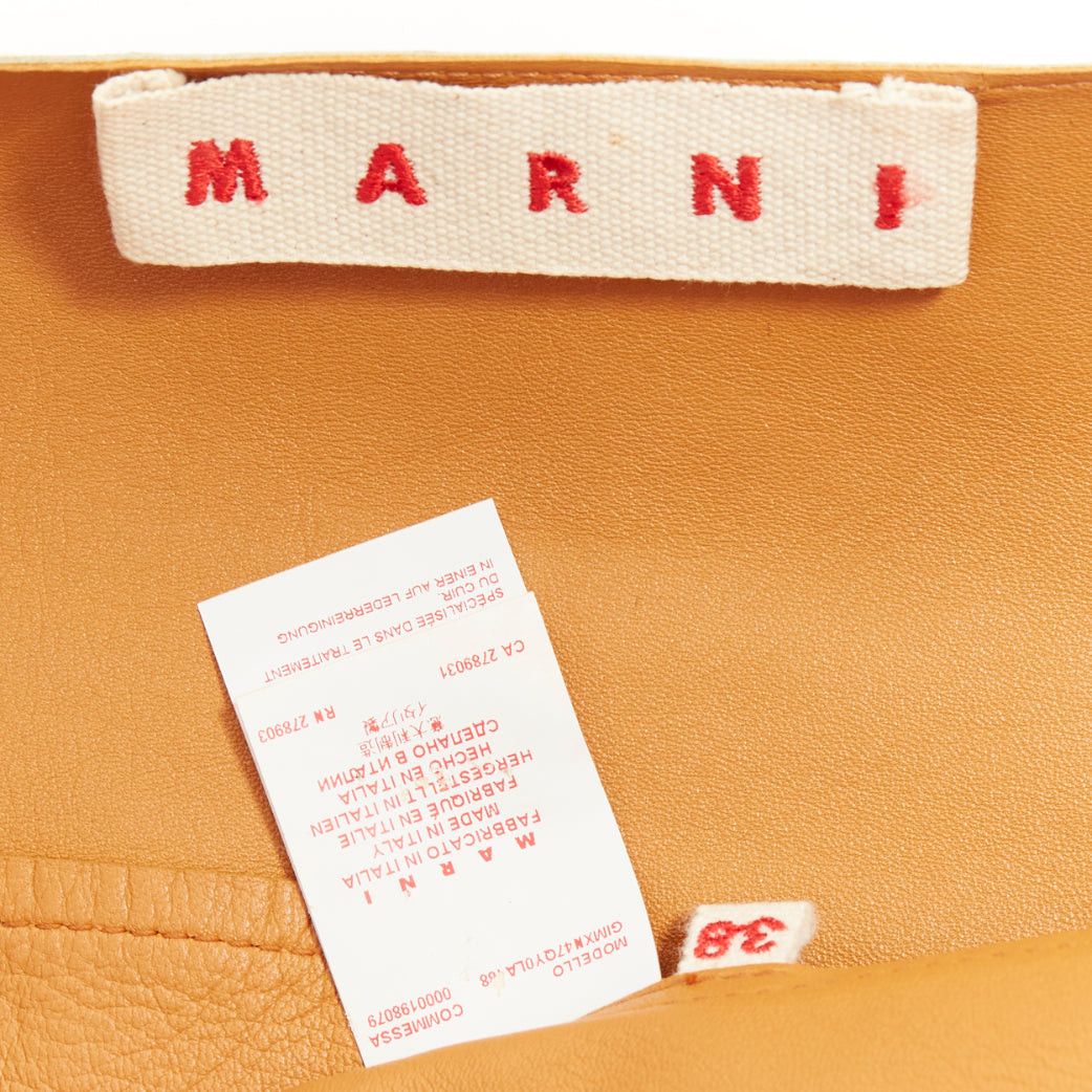 Marni MARNI buttery yellow lamb leather round sleeve peplum asymmetrical jacket IT38 XS Size XS / US 0-2 / IT 36-38 - 11 Thumbnail