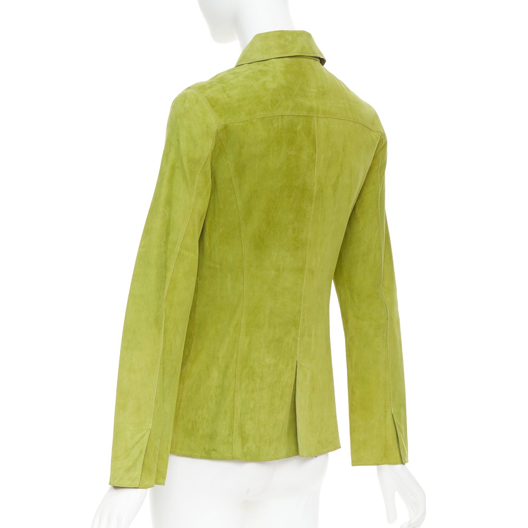 Loro Piana LORO PIANA grass green goat suede brown buttons overshirt jacket IT38 XS Size XS / US 0-2 / IT 36-38 - 7 Thumbnail