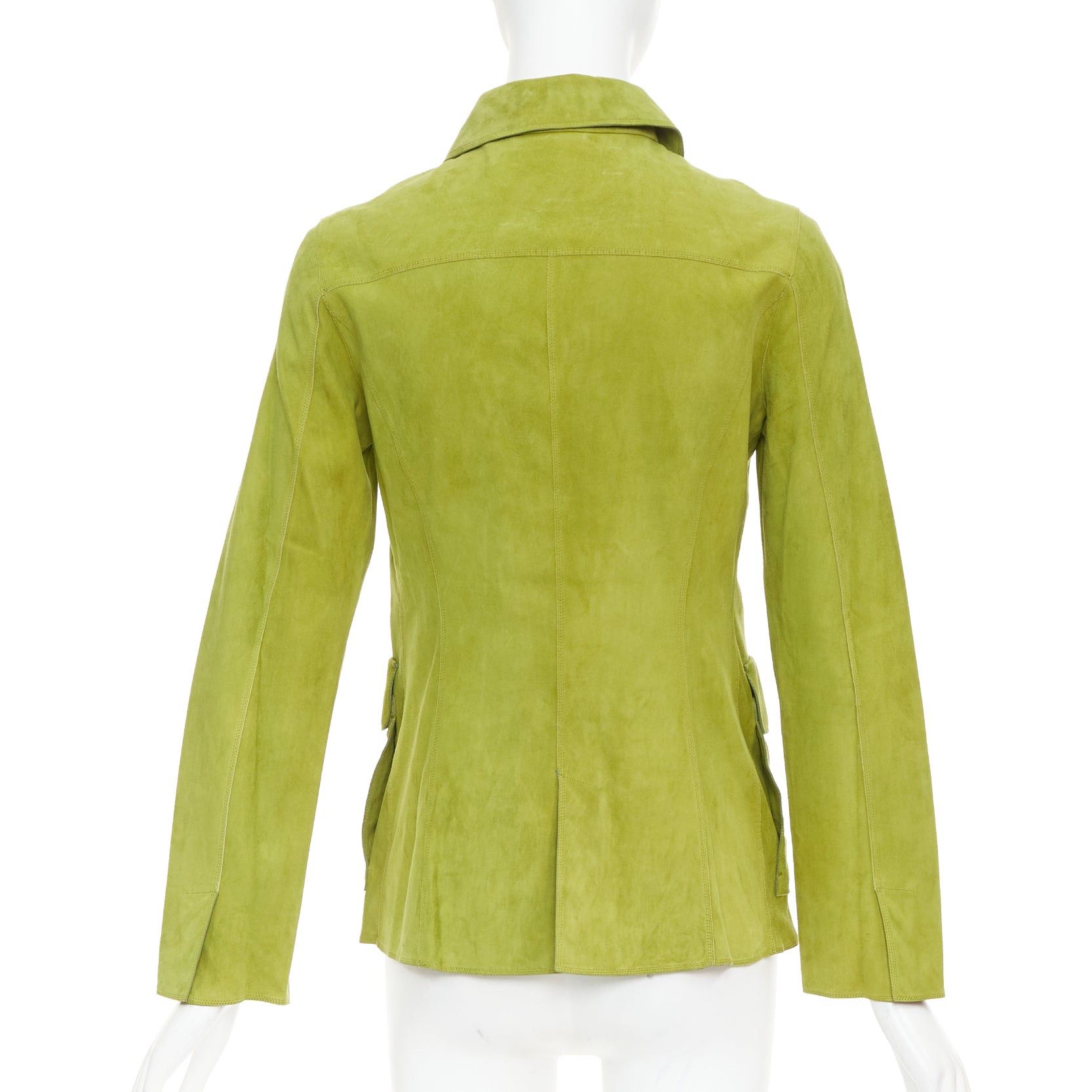 Loro Piana LORO PIANA grass green goat suede brown buttons overshirt jacket IT38 XS Size XS / US 0-2 / IT 36-38 - 6 Thumbnail