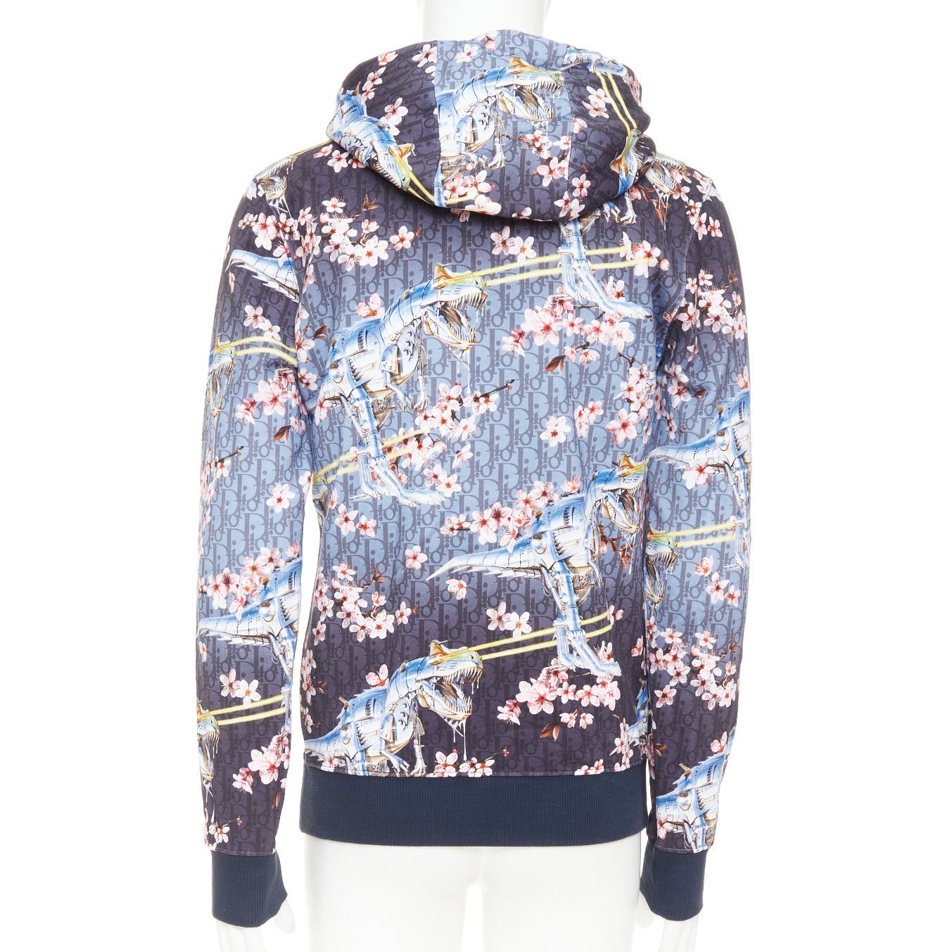 Dior DIOR HOMME 2019 Hajime Sorayama blue blossom dinosaur robot oblique monogram hoodie XS Size US XS / EU 42 / 0 - 5 Thumbnail