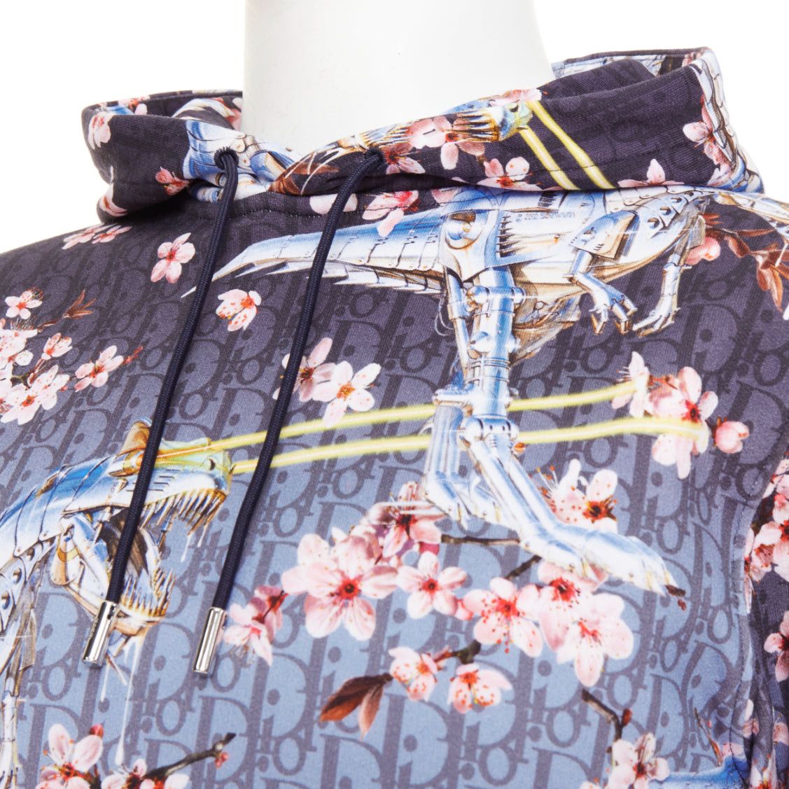 Dior DIOR HOMME 2019 Hajime Sorayama blue blossom dinosaur robot oblique monogram hoodie XS Size US XS / EU 42 / 0 - 2 Thumbnail