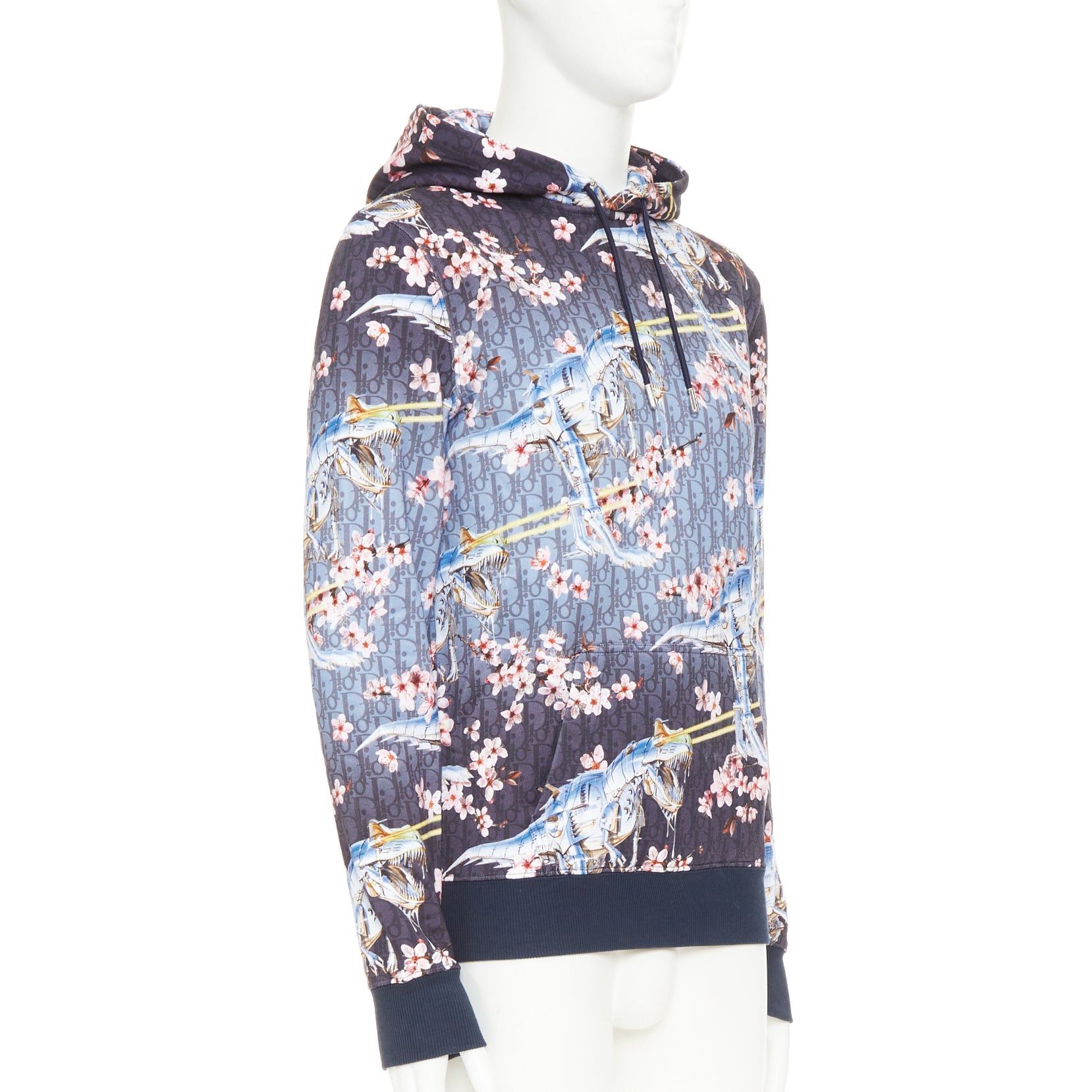 Dior DIOR HOMME 2019 Hajime Sorayama blue blossom dinosaur robot oblique monogram hoodie XS Size US XS / EU 42 / 0 - 3 Thumbnail