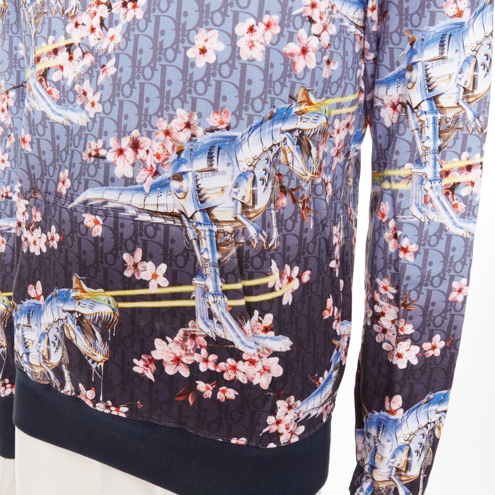 Dior DIOR HOMME 2019 Hajime Sorayama blue blossom dinosaur robot oblique monogram hoodie XS Size US XS / EU 42 / 0 - 7 Thumbnail