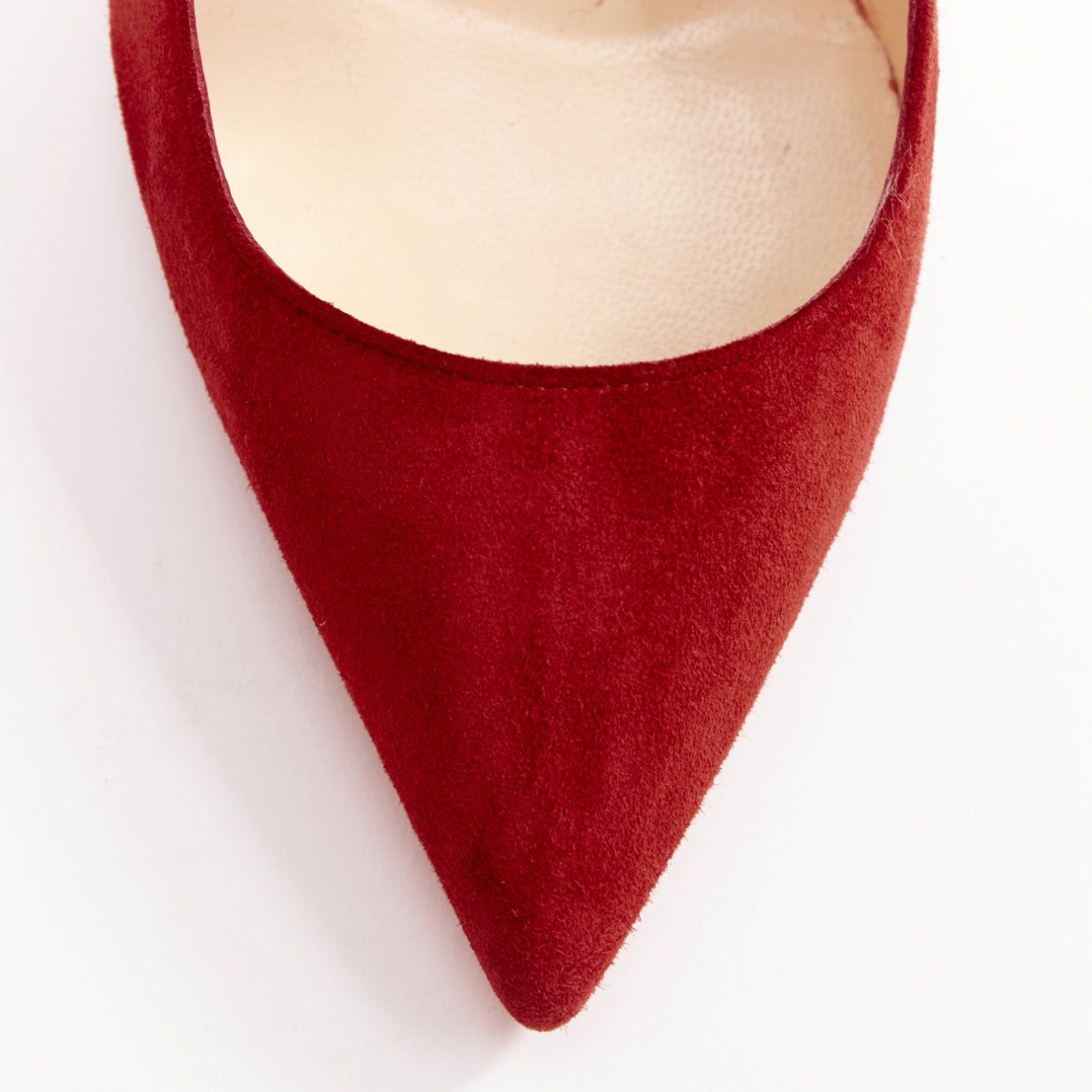 Christian Louboutin CHRISTIAN LOUBOUTIN Victorina 100 Veau Velours Carmin red suede flame topline pumps EU38 Size US 8 / IT 38 - 6 Thumbnail