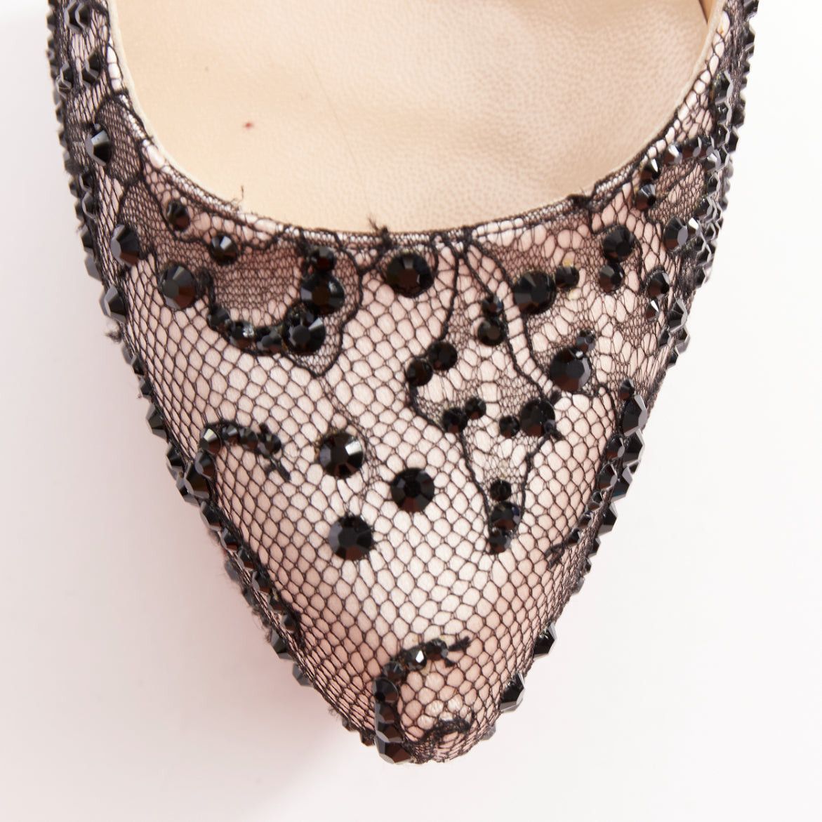 Christian Louboutin CHRISTIAN LOUBOUTIN Stardust 160 Satin Lace pink black strass embellished platform pumps EU37.5 Size US 7.5 / IT 37.5 - 6 Thumbnail