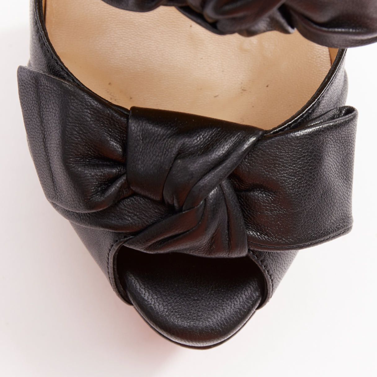 Christian Louboutin CHRISTIAN LOUBOUTIN Madame Butterfly 150 nappa black bow ribbon cut out platform heels EU37.5 Size US 7.5 / IT 37.5 - 6 Thumbnail