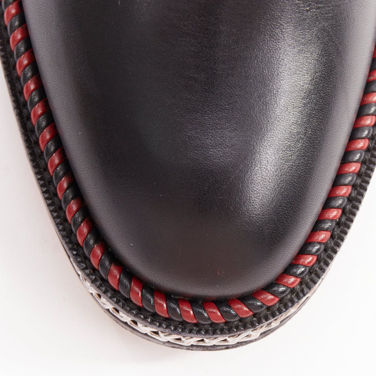 Christian Louboutin CHRISTIAN LOUBOUTIN Chelsea Chain Flat Calf Brosse black silver embellished buckle boots EU38 Size US 8 / IT 38 - 6 Thumbnail
