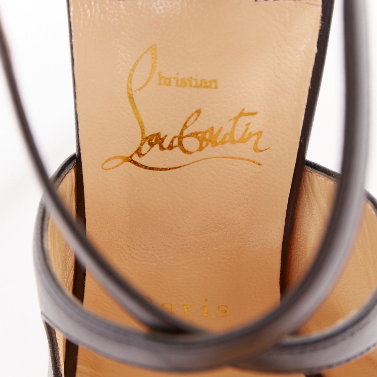 Christian Louboutin CHRISTIAN LOUBOUTIN Marlenarock 100 nappa black calfskin cross cross ankle strap pumps EU37.5 Size US 7.5 / IT 37.5 - 9 Thumbnail