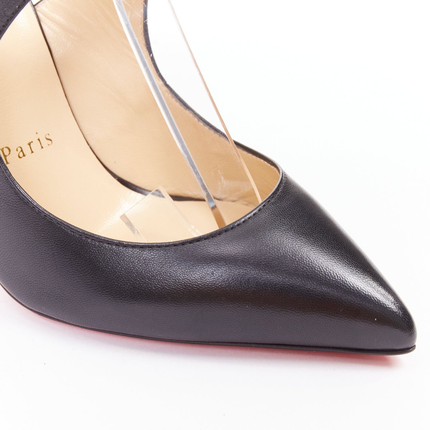 Christian Louboutin CHRISTIAN LOUBOUTIN Marlenarock 100 nappa black calfskin cross cross ankle strap pumps EU37.5 Size US 7.5 / IT 37.5 - 7 Thumbnail