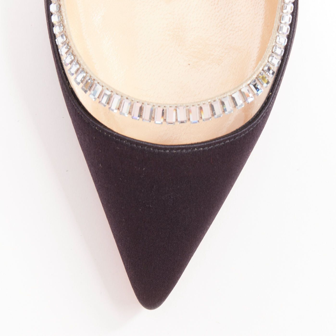 Christian Louboutin CHRISTIAN LOUBOUTIN Paulina Strass 100 Crepe Satin black PVC baguette crystal pumps EU37.5 Size US 7.5 / IT 37.5 - 6 Thumbnail