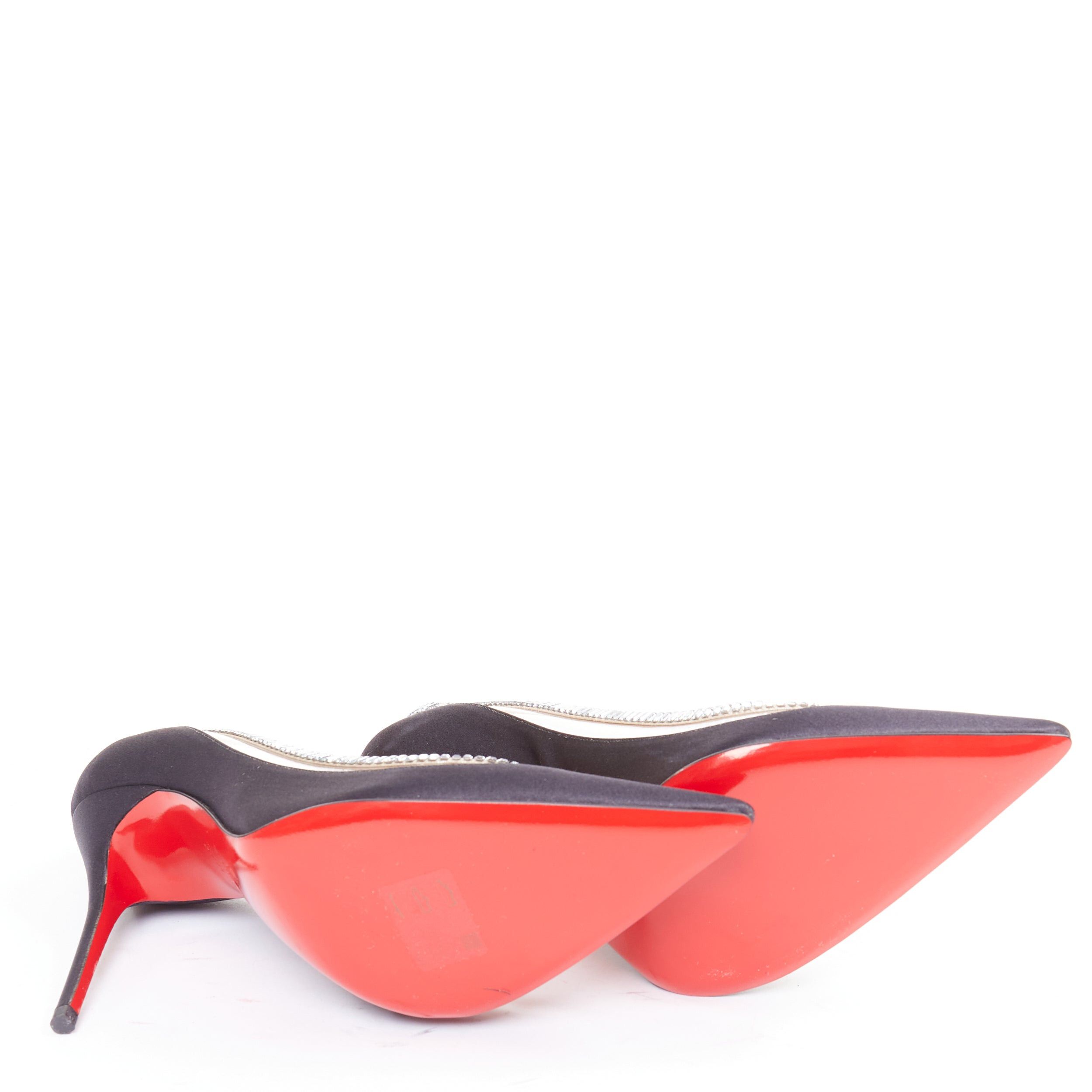 Christian Louboutin CHRISTIAN LOUBOUTIN Paulina Strass 100 Crepe Satin black PVC baguette crystal pumps EU37.5 Size US 7.5 / IT 37.5 - 11 Thumbnail