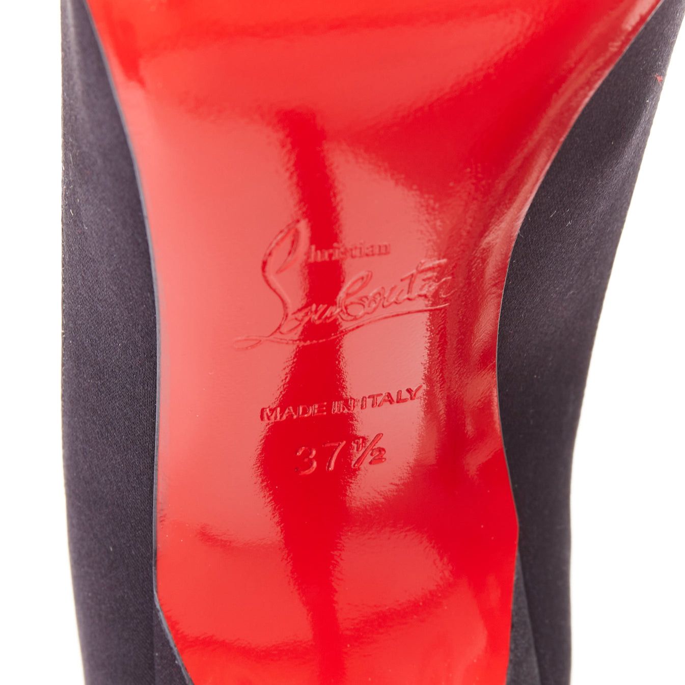 Christian Louboutin CHRISTIAN LOUBOUTIN Paulina Strass 100 Crepe Satin black PVC baguette crystal pumps EU37.5 Size US 7.5 / IT 37.5 - 10 Thumbnail