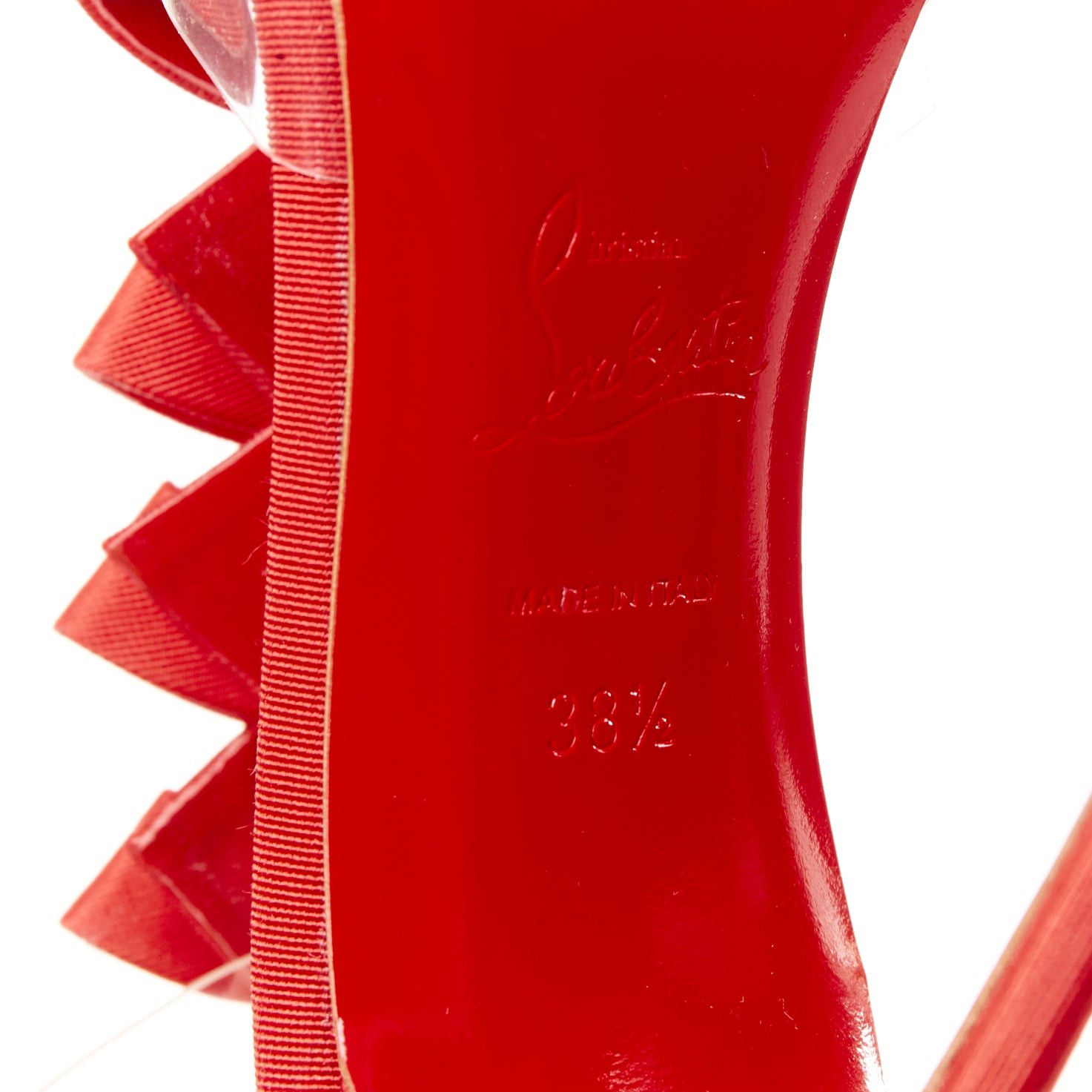 Christian Louboutin CHRISTIAN LOUBOUTIN 20th Anniversary Bow Bow 100 PVC red grosgrain T strap heels EU38.5 Size US 8.5 / IT 38.5 - 11 Thumbnail