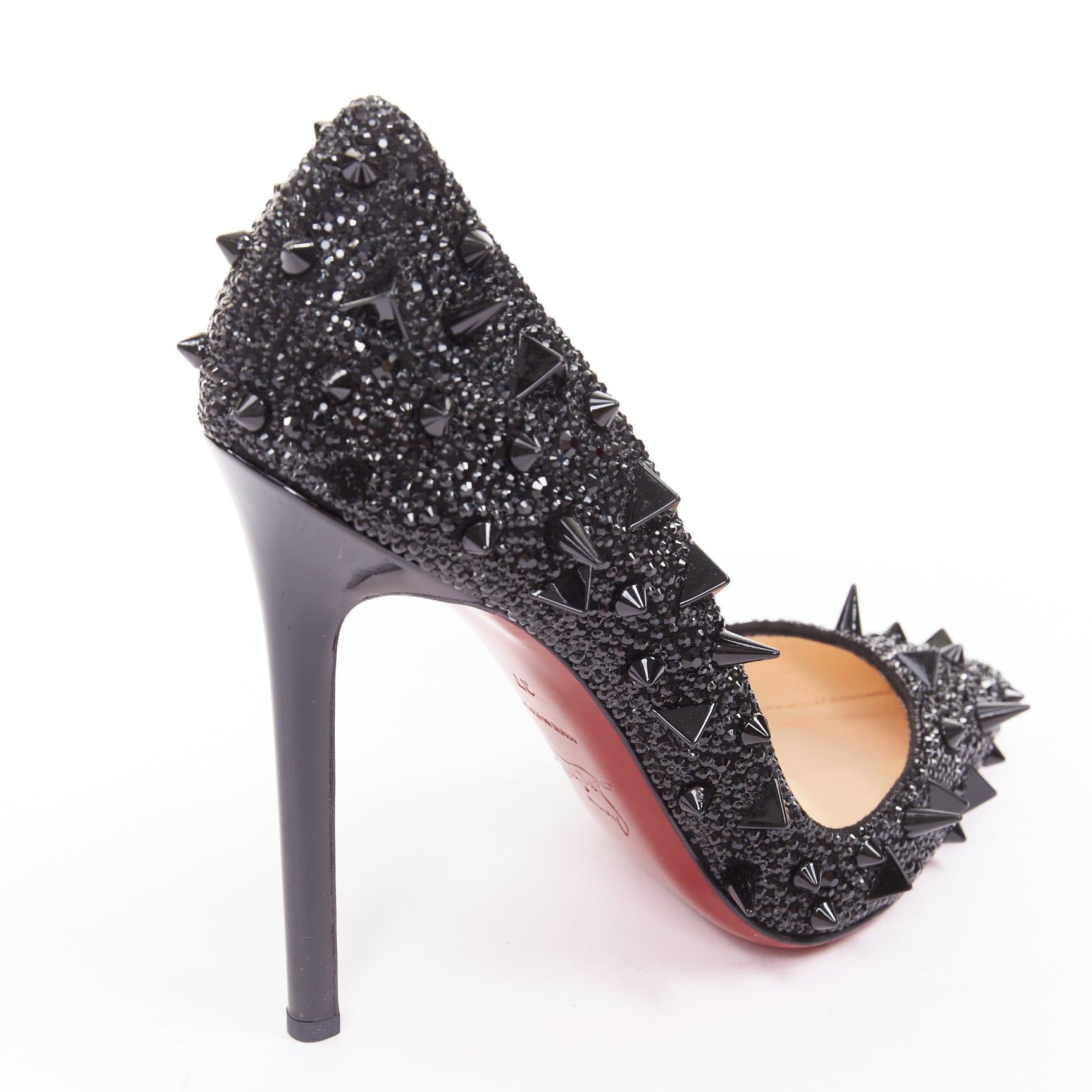 Christian Louboutin CHRISTIAN LOUBOUTIN Pigalili 120 black strass crystal spike stud pumps EU37 Size US 7 / IT 37 - 8 Thumbnail