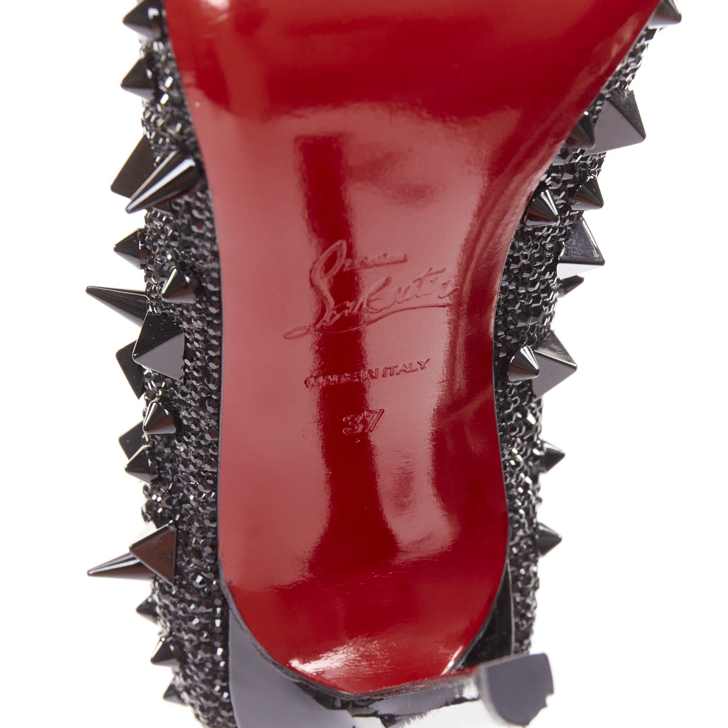 Christian Louboutin CHRISTIAN LOUBOUTIN Pigalili 120 black strass crystal spike stud pumps EU37 Size US 7 / IT 37 - 10 Thumbnail