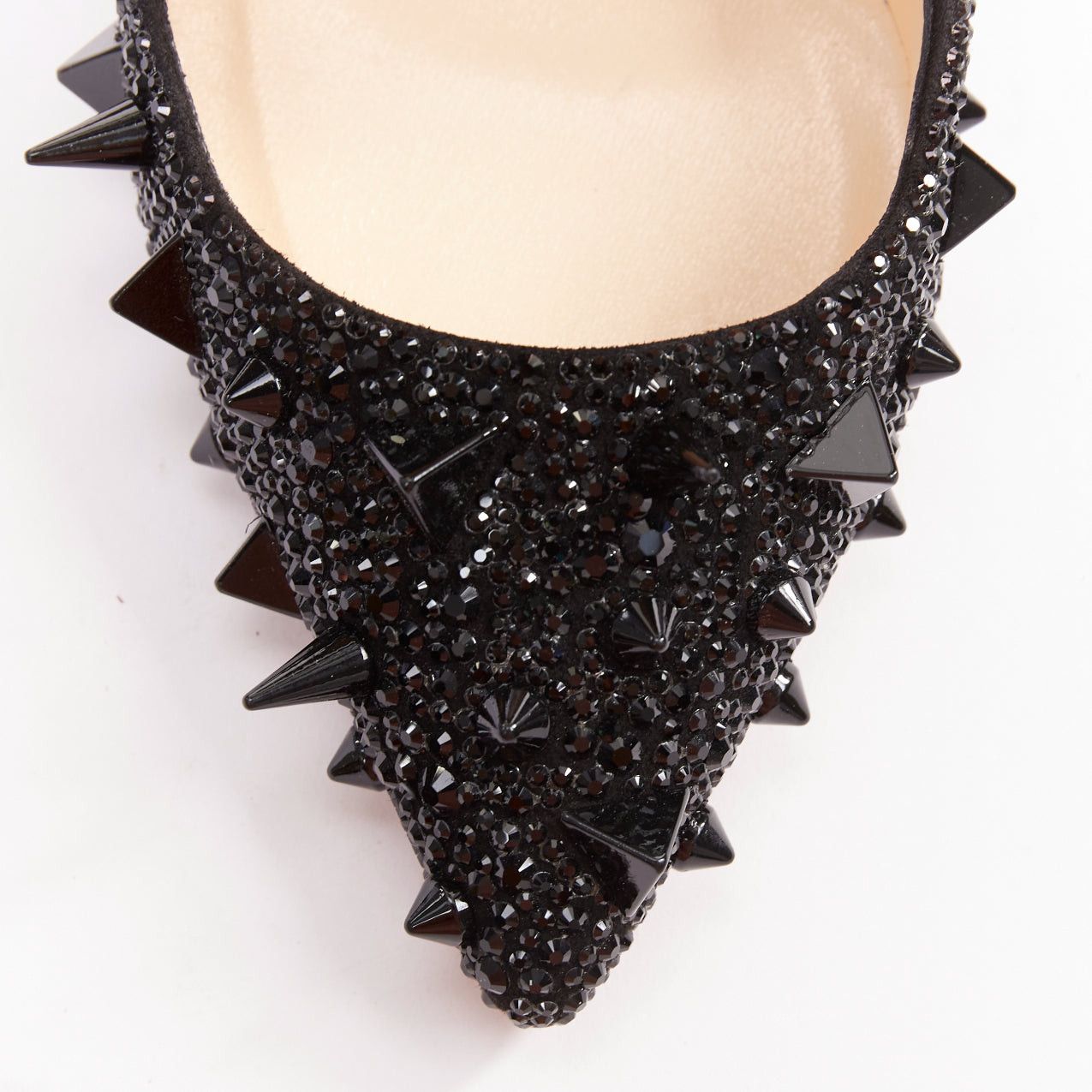 Christian Louboutin CHRISTIAN LOUBOUTIN Pigalili 120 black strass crystal spike stud pumps EU37 Size US 7 / IT 37 - 6 Thumbnail