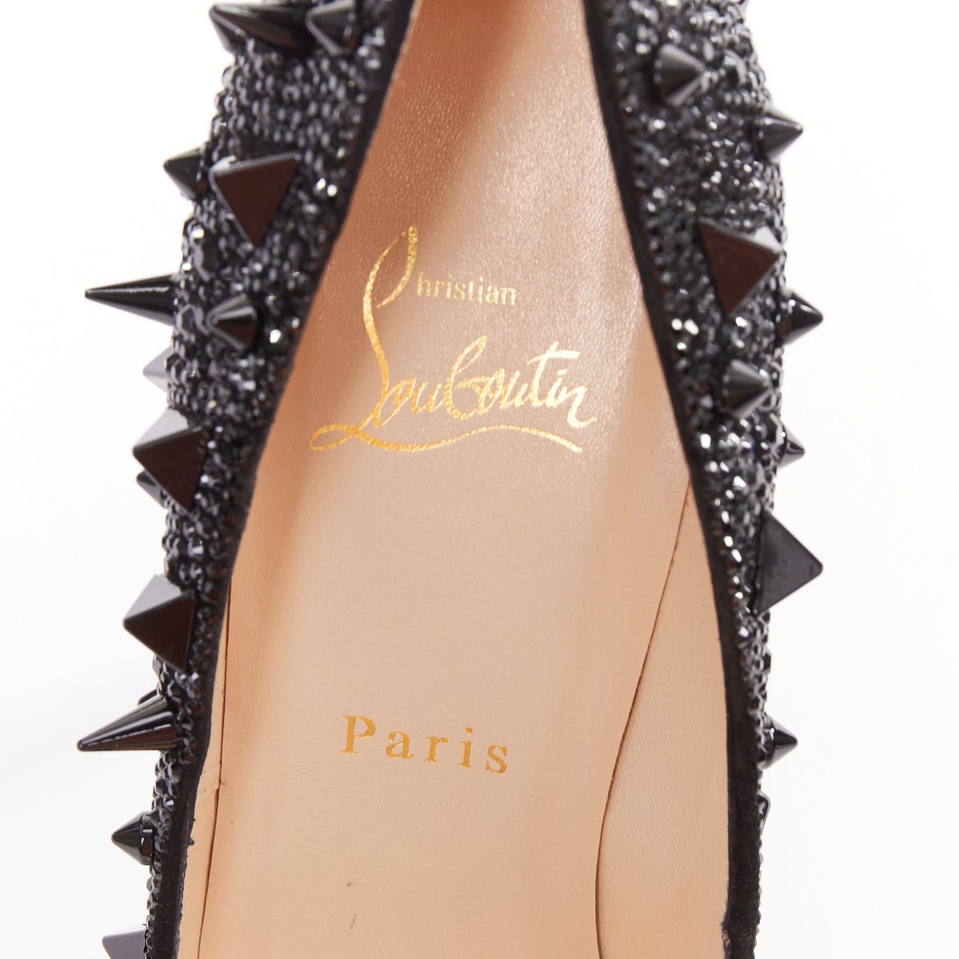 Christian Louboutin CHRISTIAN LOUBOUTIN Pigalili 120 black strass crystal spike stud pumps EU37 Size US 7 / IT 37 - 9 Thumbnail