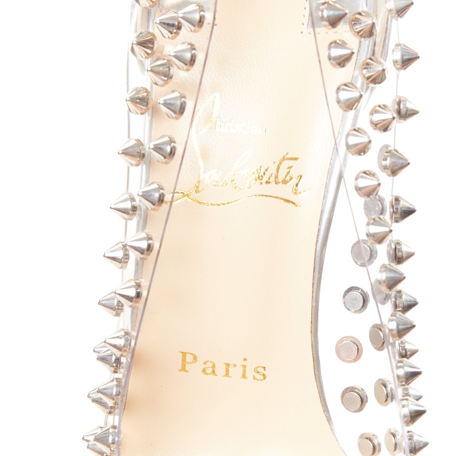 Christian Louboutin CHRISTIAN LOUBOUTIN Spike Me 100 Metal Gloss silver PVC spike stud pumps EU38 Size US 8 / IT 38 - 9 Thumbnail