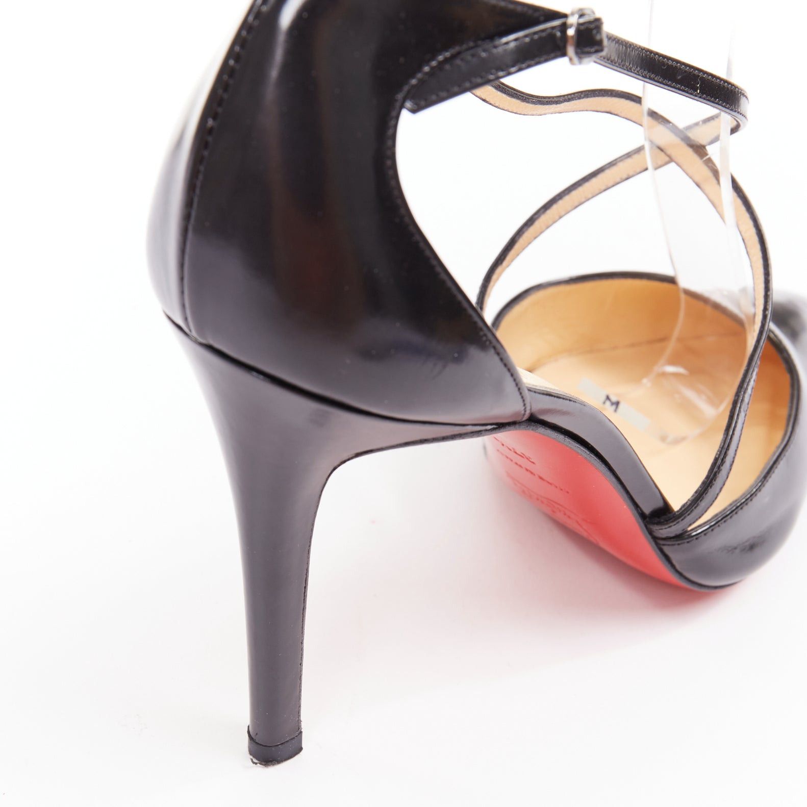 Christian Louboutin CHRISTIAN LOUBOUTIN Crosspiga 100 Jazz Calf black criss cross point toe pumps EU37.5 Size US 7.5 / IT 37.5 - 8 Thumbnail