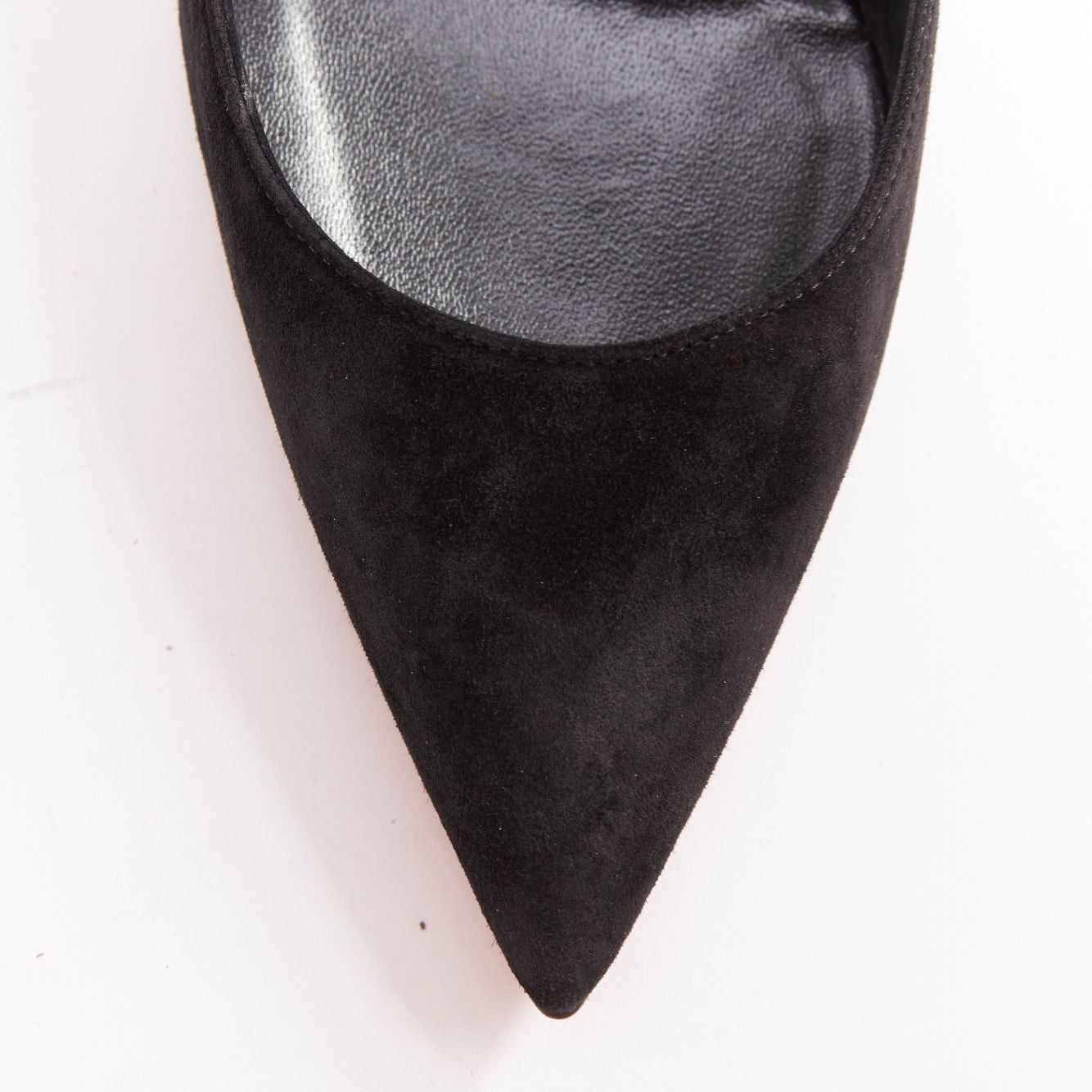 Christian Louboutin CHRISTIAN LOUBOUTIN Rabakate 100 Veau Velours black suede bow stiletto pumps EU37 Size US 7 / IT 37 - 6 Thumbnail