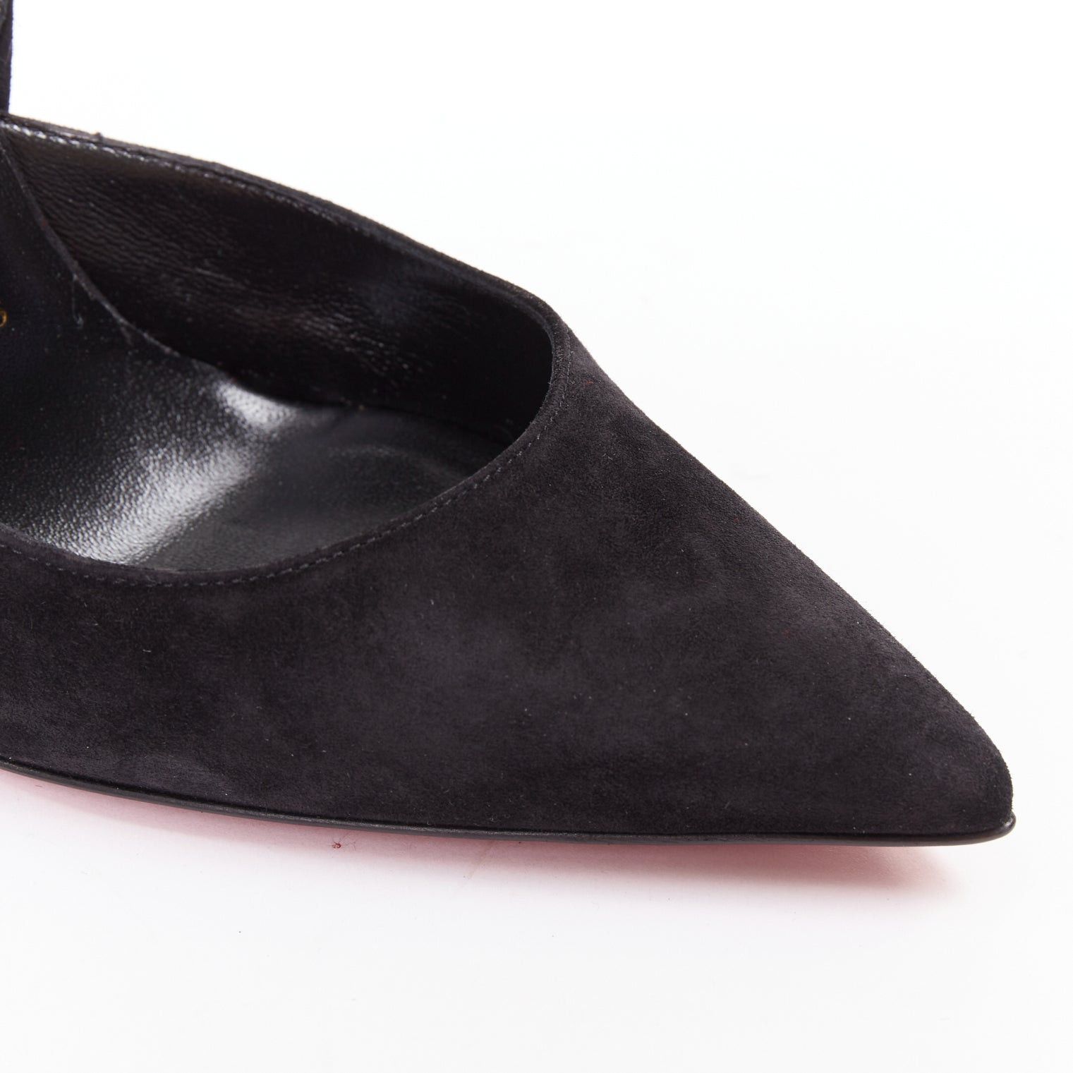 Christian Louboutin CHRISTIAN LOUBOUTIN Rabakate 100 Veau Velours black suede bow stiletto pumps EU37 Size US 7 / IT 37 - 7 Thumbnail
