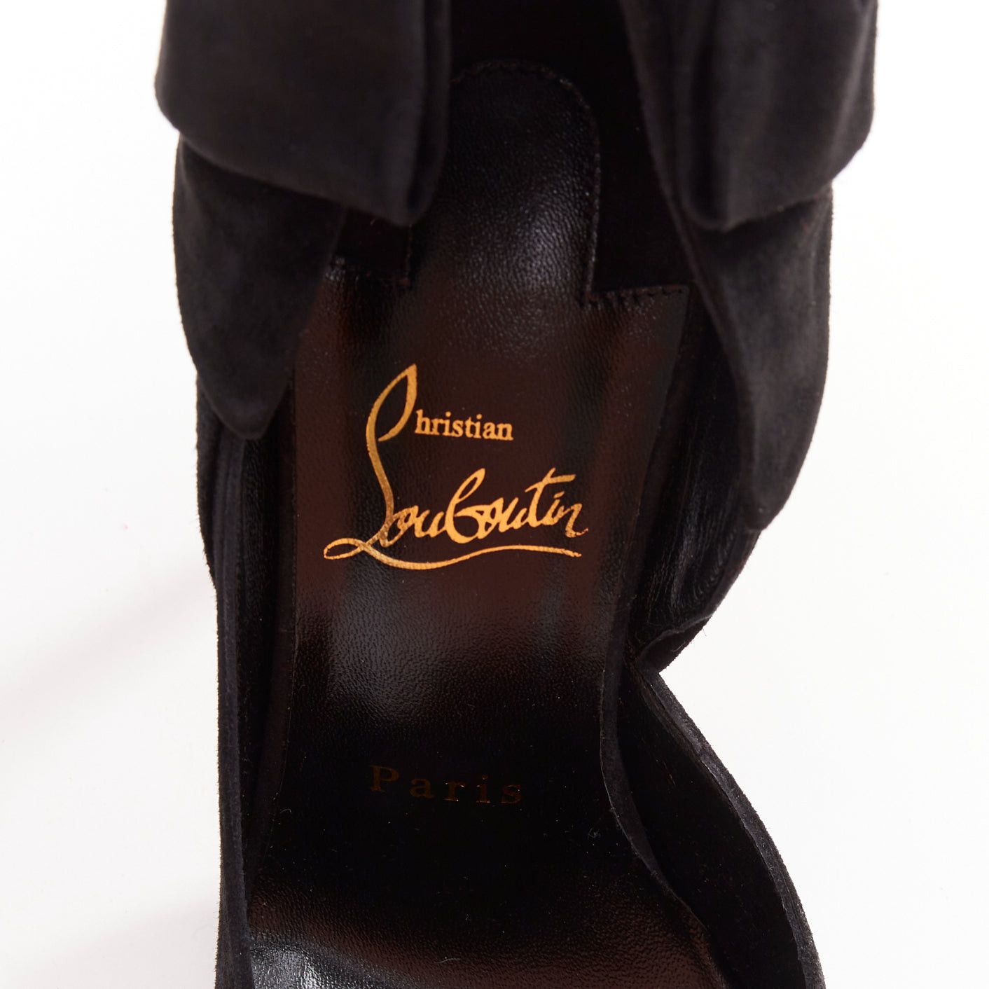Christian Louboutin CHRISTIAN LOUBOUTIN Rabakate 100 Veau Velours black suede bow stiletto pumps EU37 Size US 7 / IT 37 - 9 Thumbnail