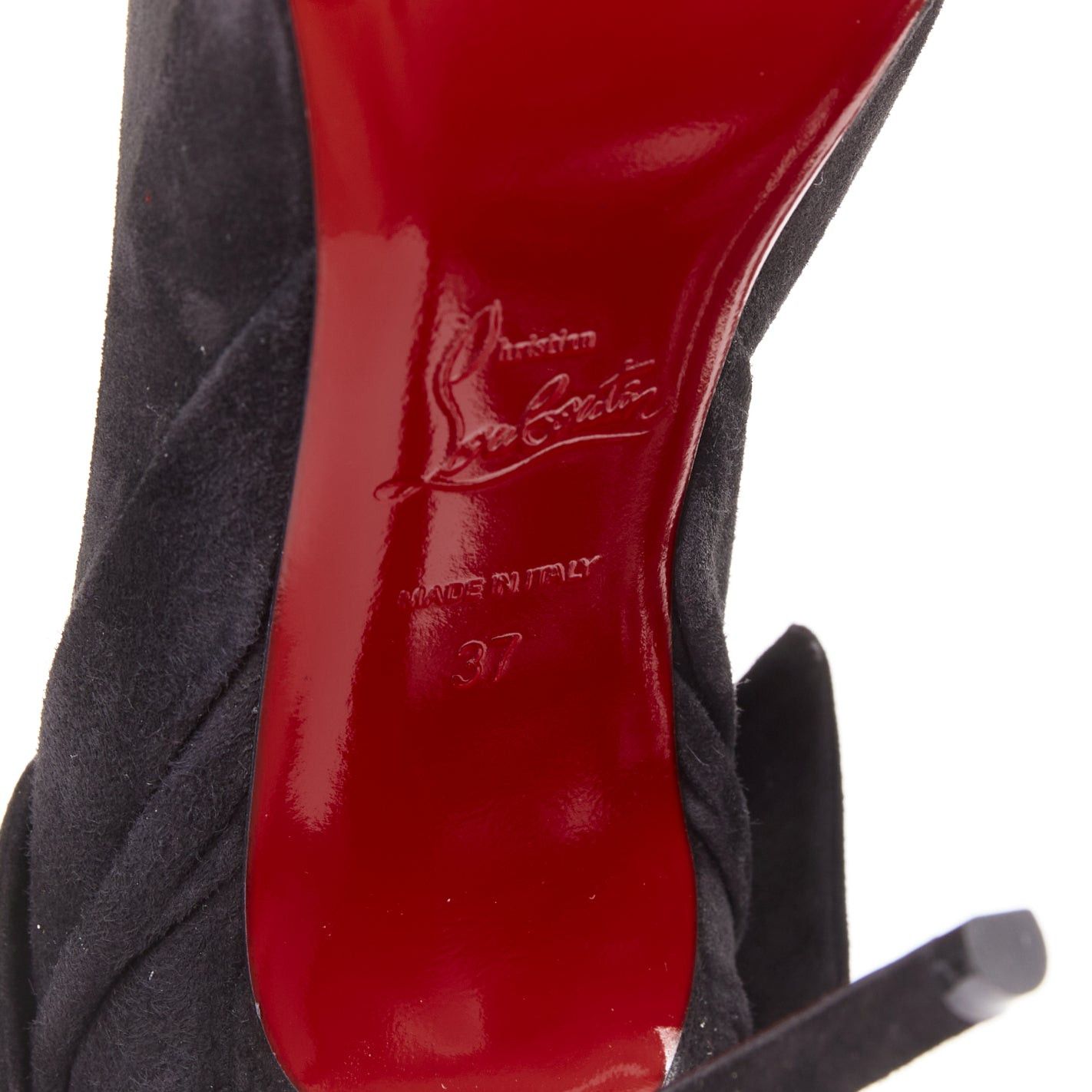 Christian Louboutin CHRISTIAN LOUBOUTIN Rabakate 100 Veau Velours black suede bow stiletto pumps EU37 Size US 7 / IT 37 - 10 Thumbnail