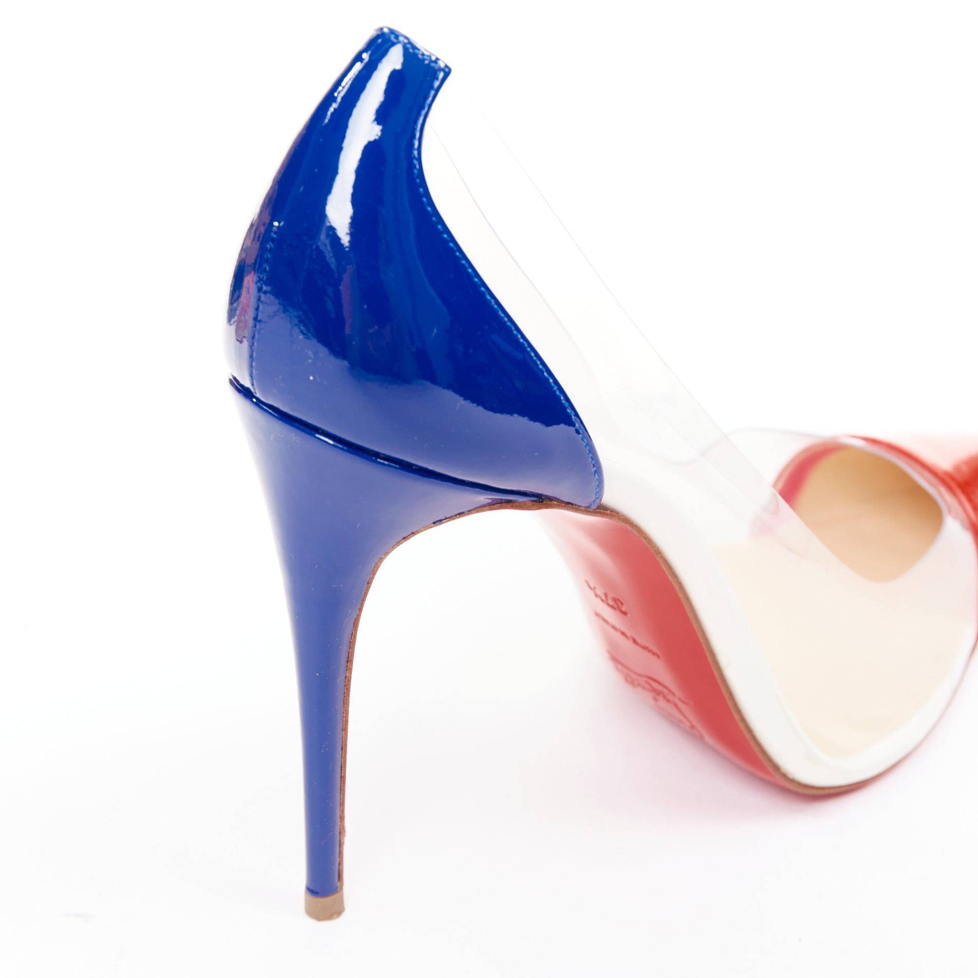 Christian Louboutin CHRISTIAN LOUBOUTIN Debout 100 Corazon Tri Color red blue patent PVC point pumps EU37.5 Size US 7.5 / IT 37.5 - 8 Thumbnail