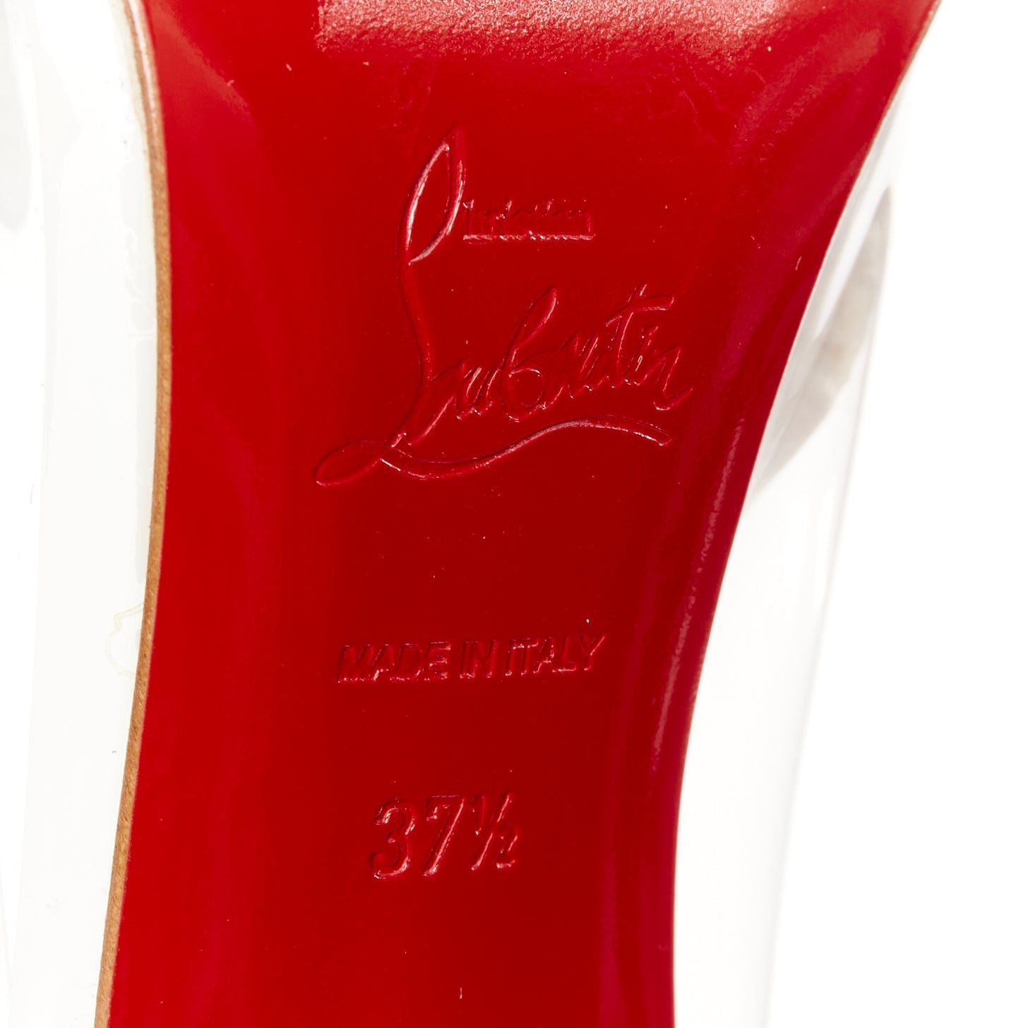 Christian Louboutin CHRISTIAN LOUBOUTIN Debout 100 Corazon Tri Color red blue patent PVC point pumps EU37.5 Size US 7.5 / IT 37.5 - 10 Thumbnail