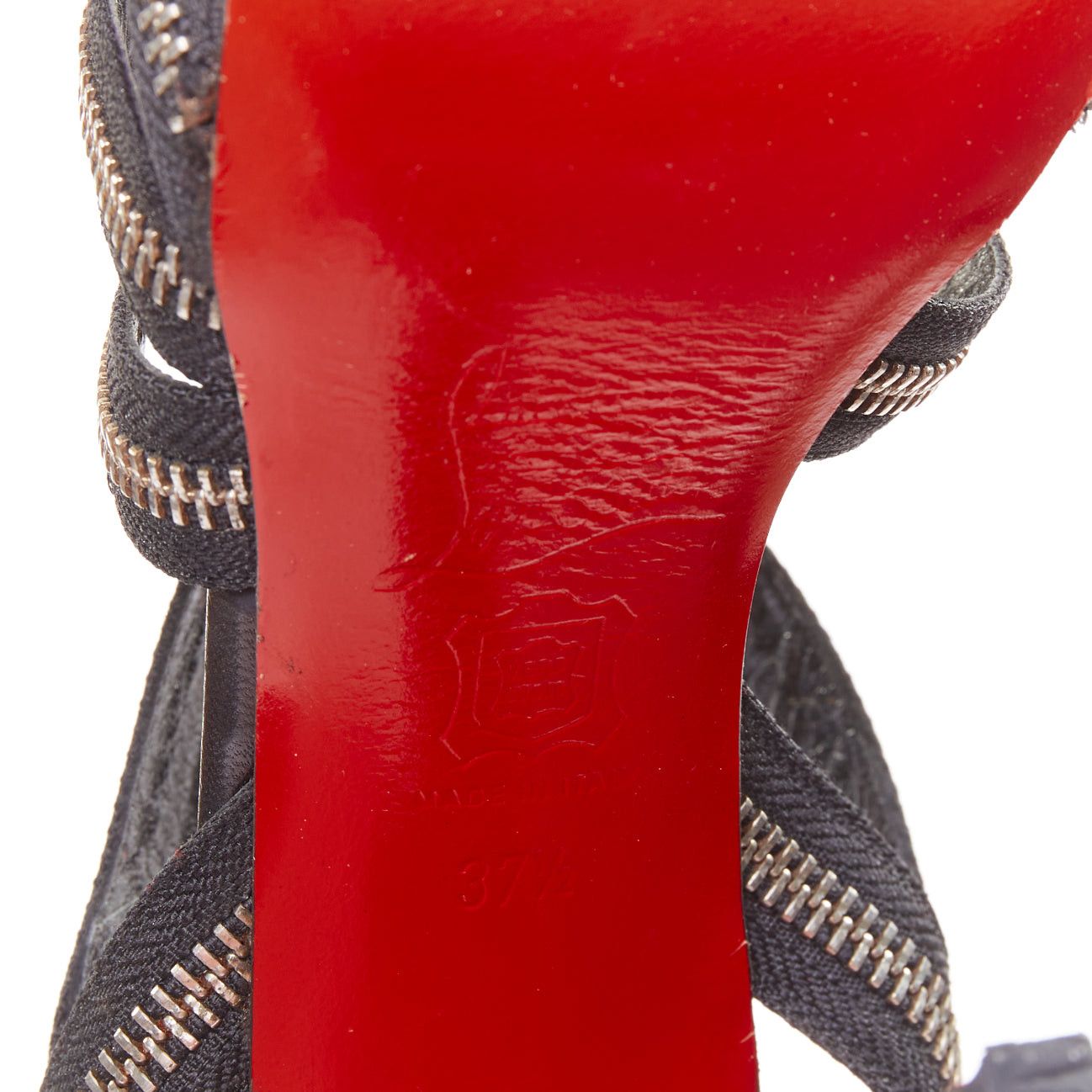 Christian Louboutin CHRISTIAN LOUBOUTIN Rodita New Nastro Zip black zipper criss cross platform sandals EU37.5 Size US 7.5 / IT 37.5 - 10 Thumbnail