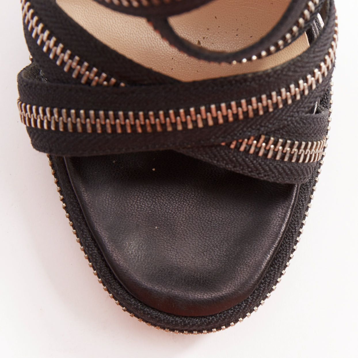 Christian Louboutin CHRISTIAN LOUBOUTIN Rodita New Nastro Zip black zipper criss cross platform sandals EU37.5 Size US 7.5 / IT 37.5 - 6 Thumbnail