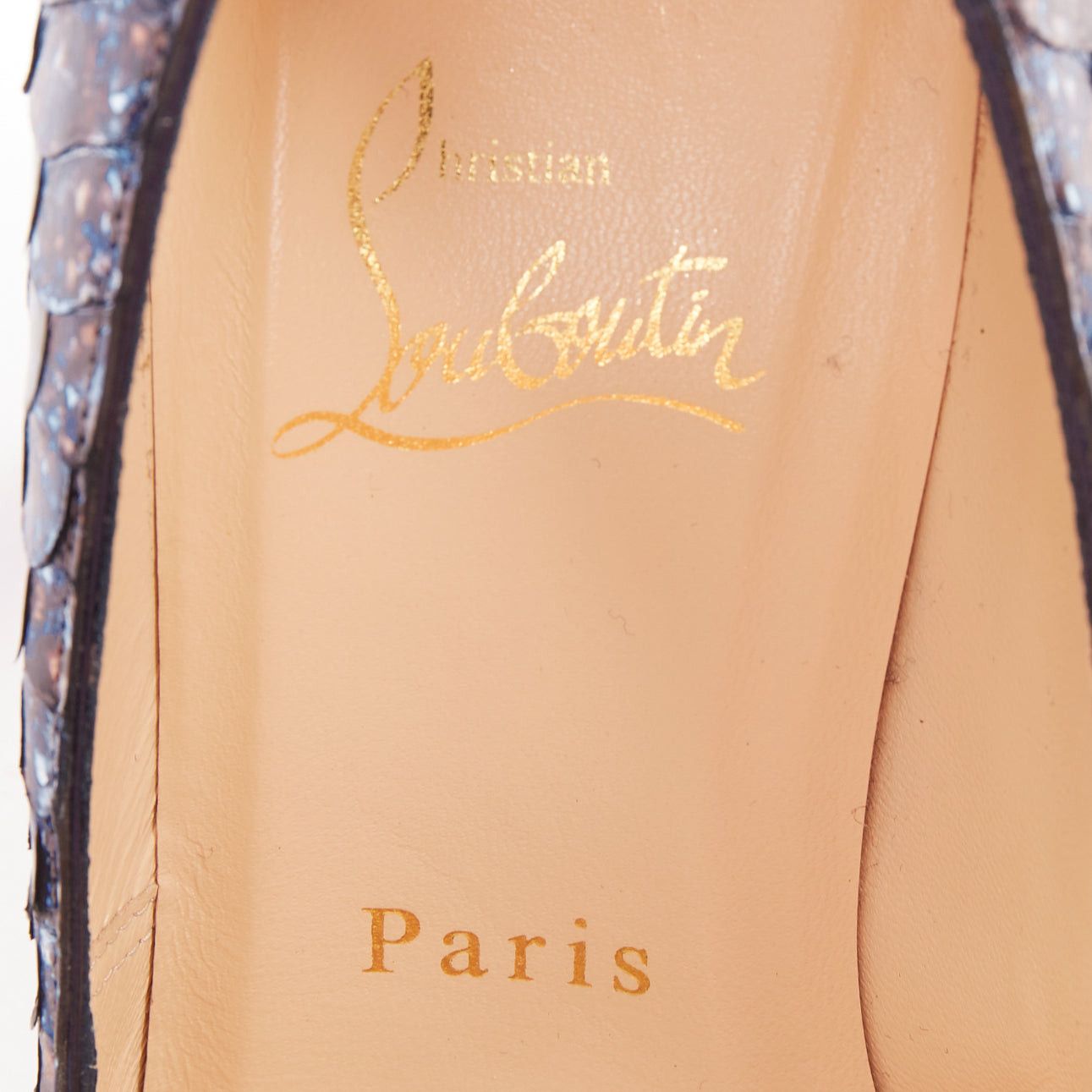 Christian Louboutin CHRISTIAN LOUBOUTIN Simple Pump 85 Acid Blue scaled leather almond toe pump EU37.5 Size US 7.5 / IT 37.5 - 9 Thumbnail