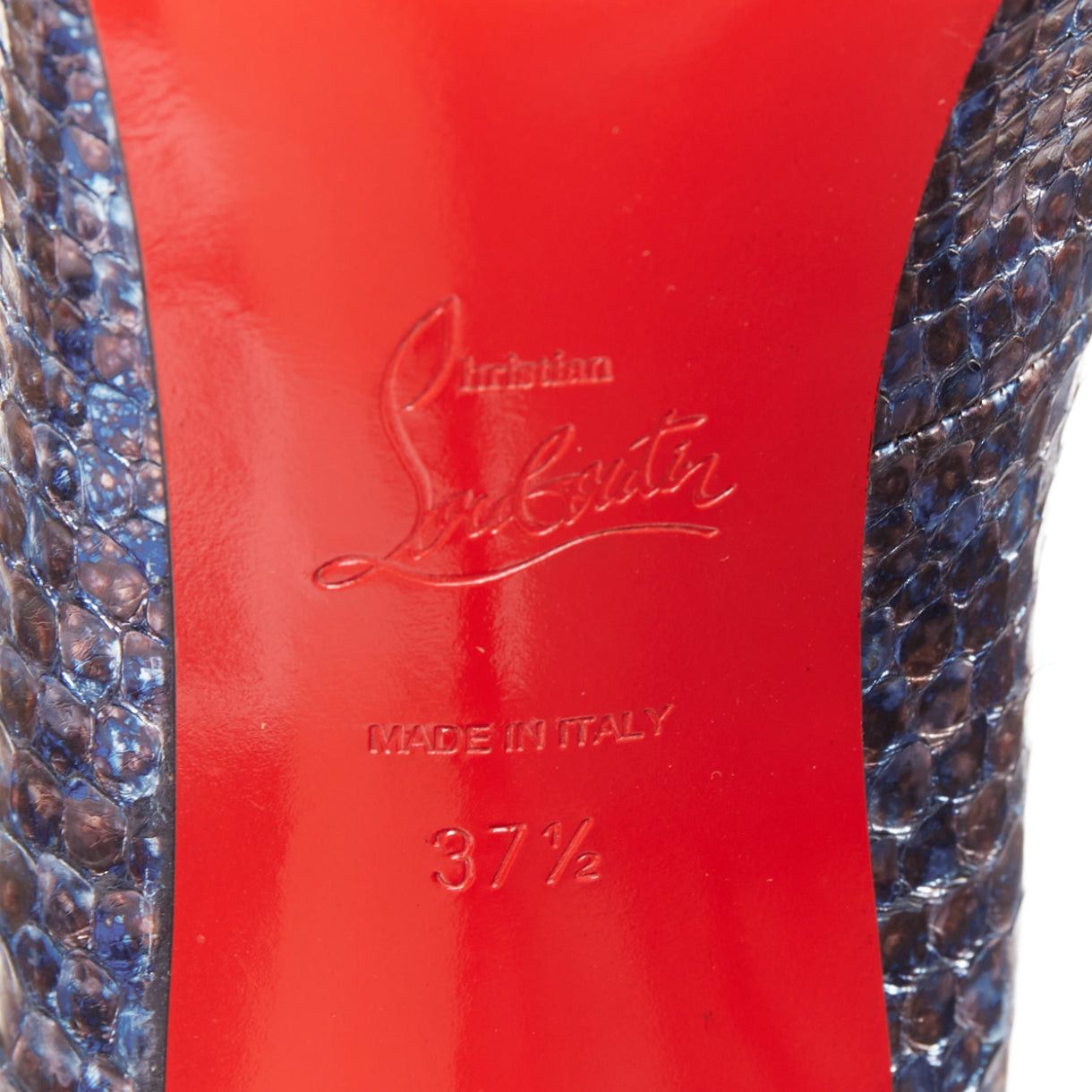 Christian Louboutin CHRISTIAN LOUBOUTIN Simple Pump 85 Acid Blue scaled leather almond toe pump EU37.5 Size US 7.5 / IT 37.5 - 10 Thumbnail
