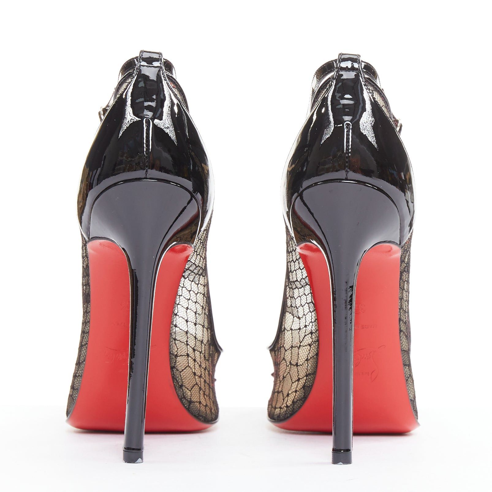 Christian Louboutin CHRISTIAN LOUBOUTIN Picks & Co Potpourri 120 black lace spiked strass toe pumps EU37.5 Size US 7.5 / IT 37.5 - 5 Thumbnail