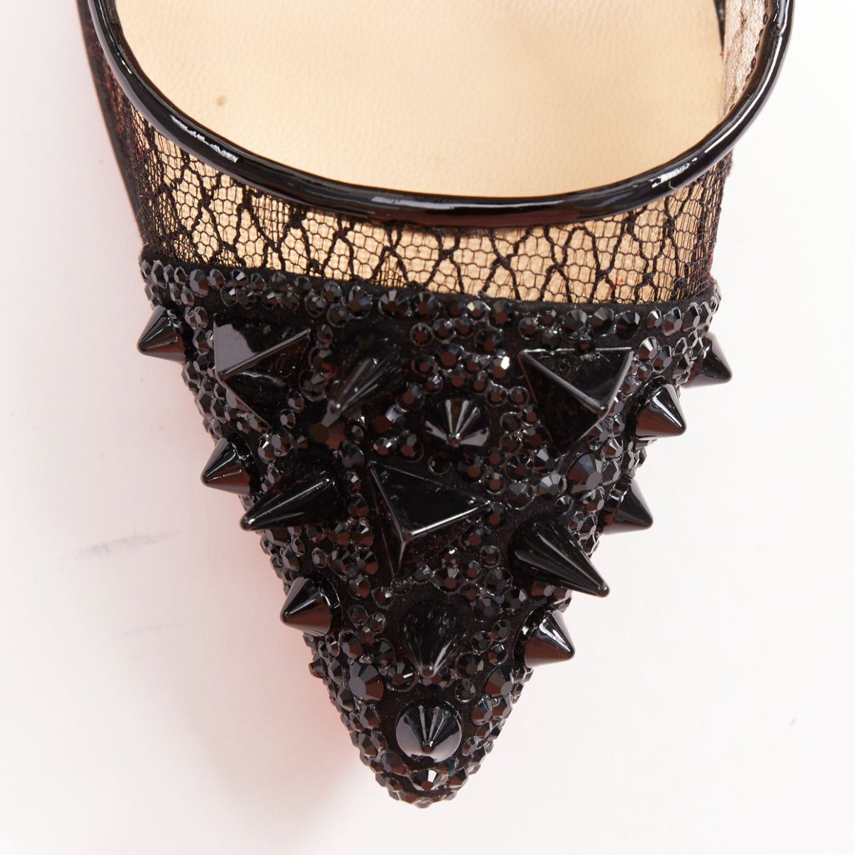 Christian Louboutin CHRISTIAN LOUBOUTIN Picks & Co Potpourri 120 black lace spiked strass toe pumps EU37.5 Size US 7.5 / IT 37.5 - 6 Thumbnail