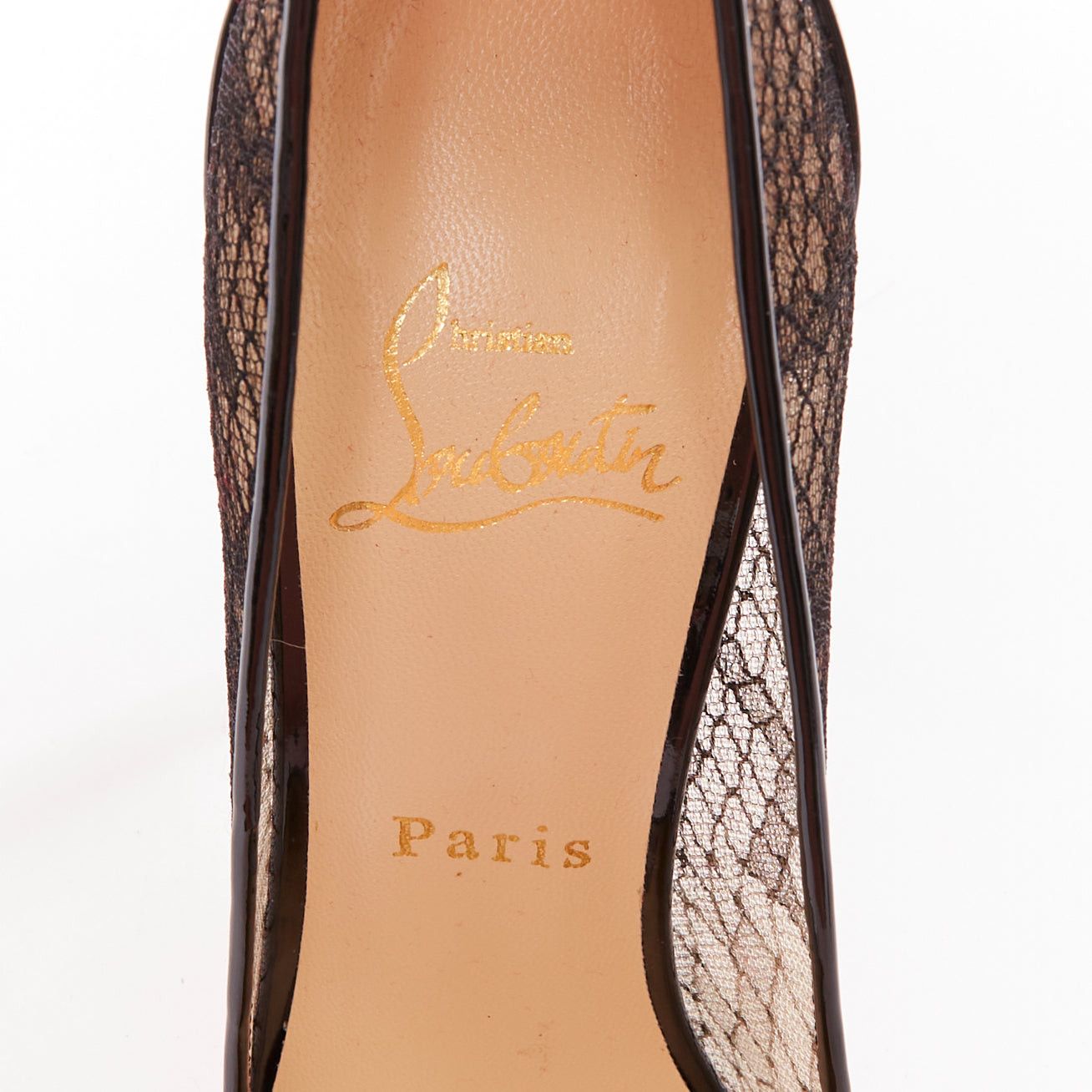 Christian Louboutin CHRISTIAN LOUBOUTIN Picks & Co Potpourri 120 black lace spiked strass toe pumps EU37.5 Size US 7.5 / IT 37.5 - 9 Thumbnail