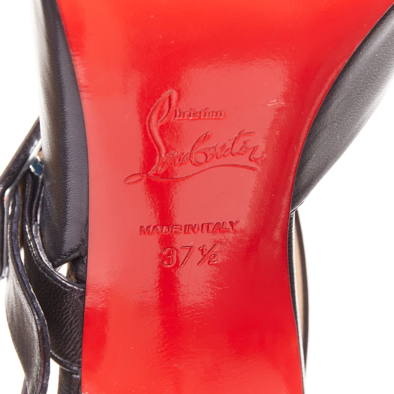 Christian Louboutin CHRISTIAN LOUBOUTIN Miyousra 100 black goat skin buckle D'Orsay pumps EU37.5 Size US 7.5 / IT 37.5 - 10 Thumbnail