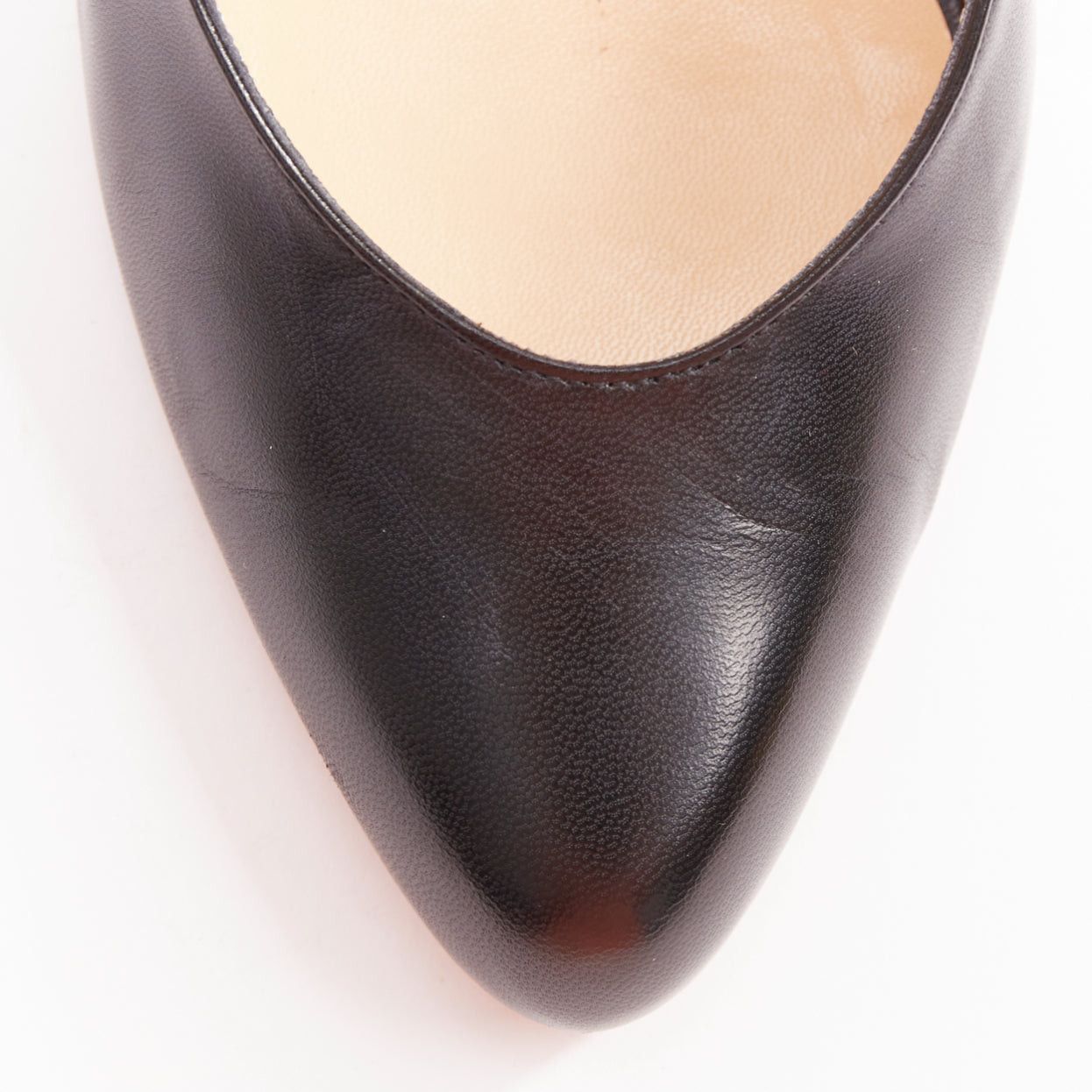 Christian Louboutin CHRISTIAN LOUBOUTIN Miyousra 100 black goat skin buckle D'Orsay pumps EU37.5 Size US 7.5 / IT 37.5 - 6 Thumbnail