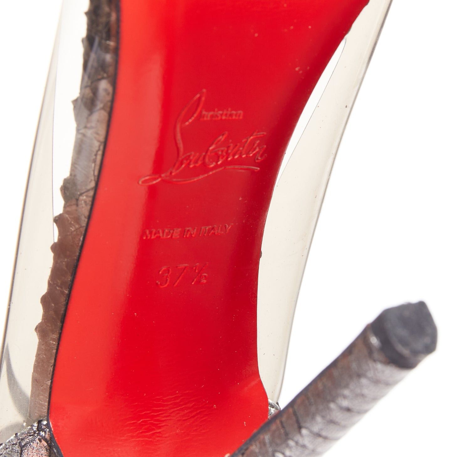 Christian Louboutin CHRISTIAN LOUBOUTIN Un Bout 120 metallic lame silver watersnake PVC pumps EU37.5 Size US 7.5 / IT 37.5 - 10 Thumbnail