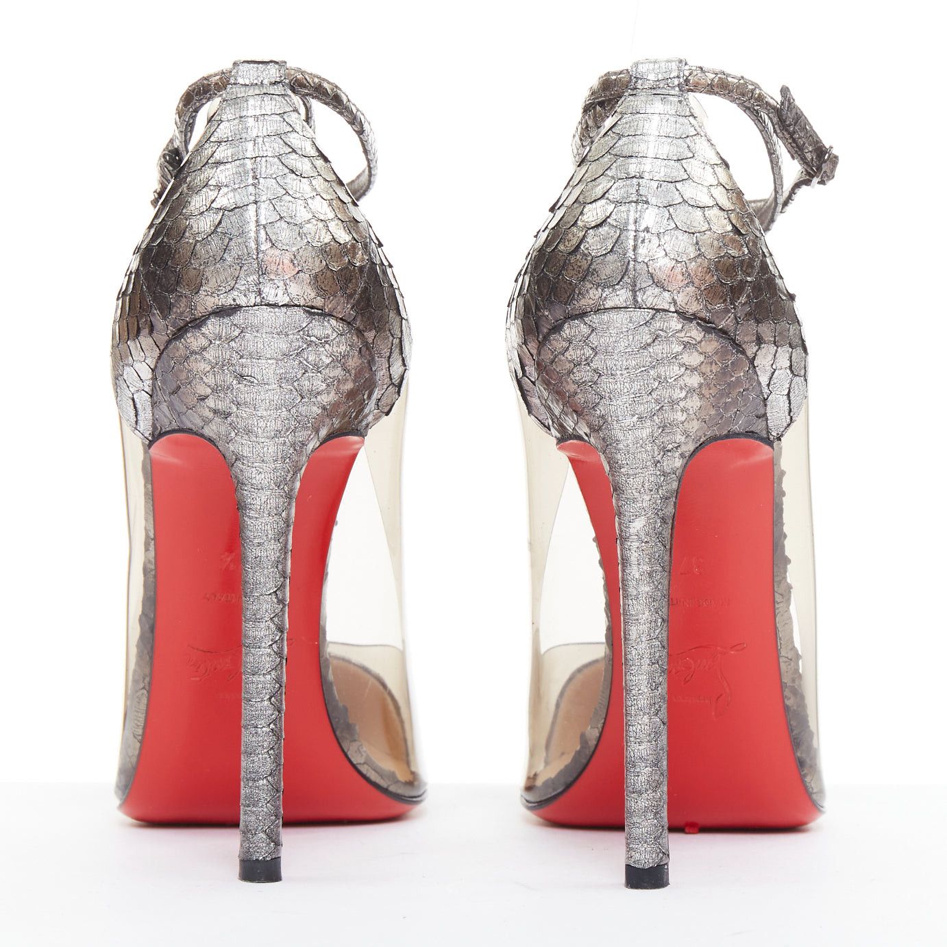 Christian Louboutin CHRISTIAN LOUBOUTIN Un Bout 120 metallic lame silver watersnake PVC pumps EU37.5 Size US 7.5 / IT 37.5 - 5 Thumbnail