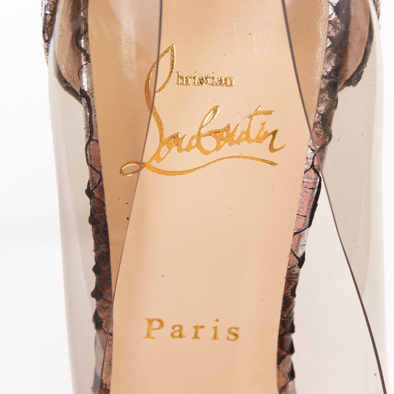 Christian Louboutin CHRISTIAN LOUBOUTIN Un Bout 120 metallic lame silver watersnake PVC pumps EU37.5 Size US 7.5 / IT 37.5 - 9 Thumbnail