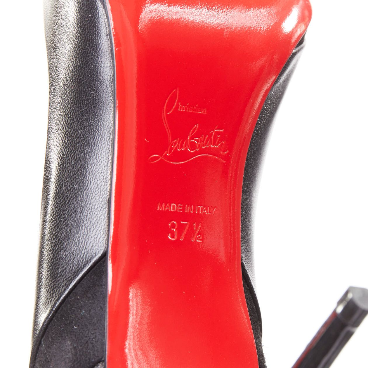 Christian Louboutin CHRISTIAN LOUBOUTIN Eklectica 85 nappa black calf suede mix pointed toe pumps EU37.5 Size US 7.5 / IT 37.5 - 10 Thumbnail
