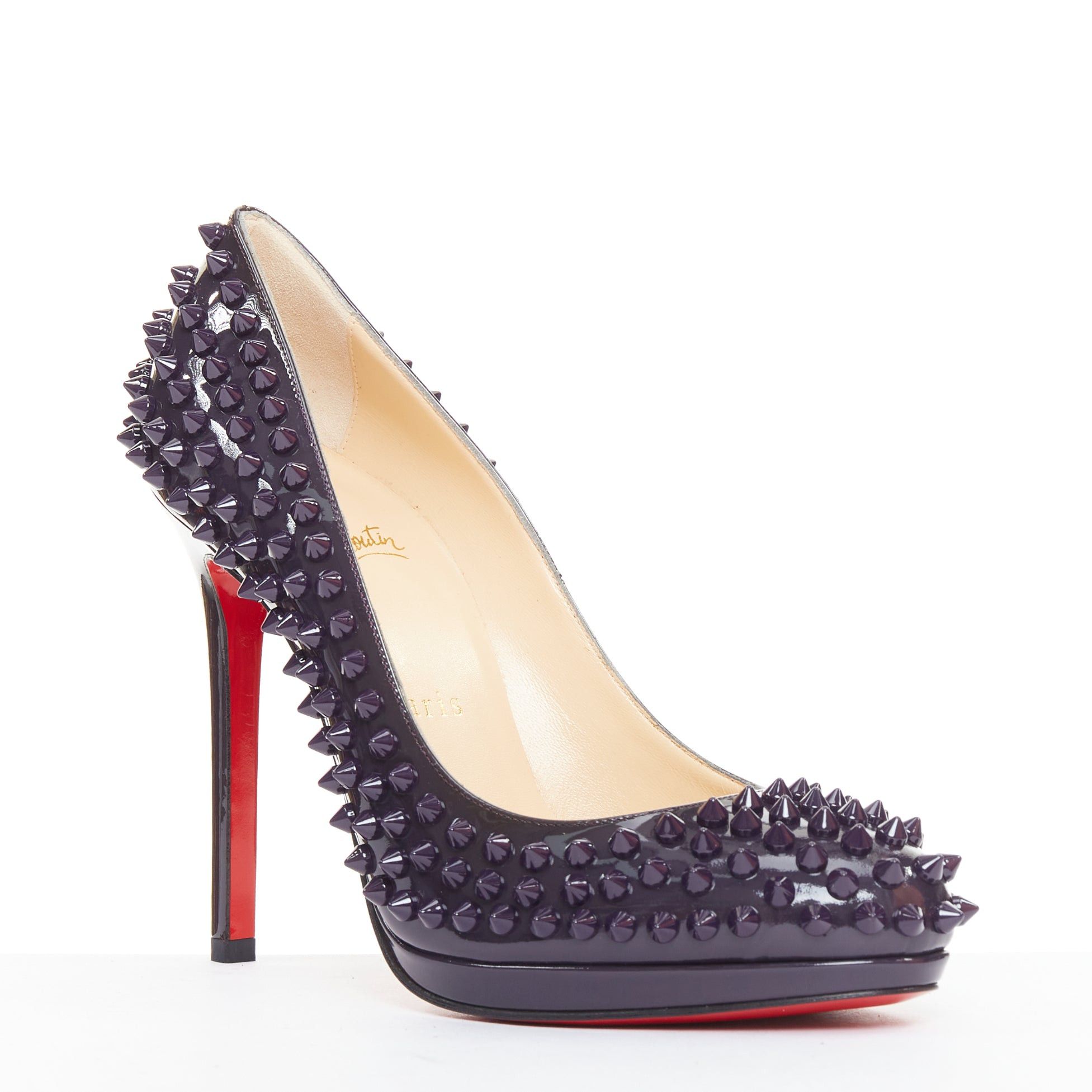 Christian Louboutin CHRISTIAN LOUBOUTIN Neofilo Spikes 120 Patent iris purple spikes platform pumps EU38 Size US 8 / IT 38 - 2 Thumbnail
