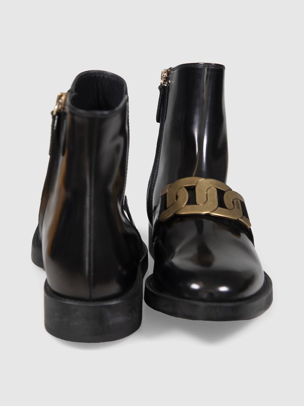 Tod's Brown Leather Chained Ankle Boots Size US 9 / IT 39 - 4 Thumbnail
