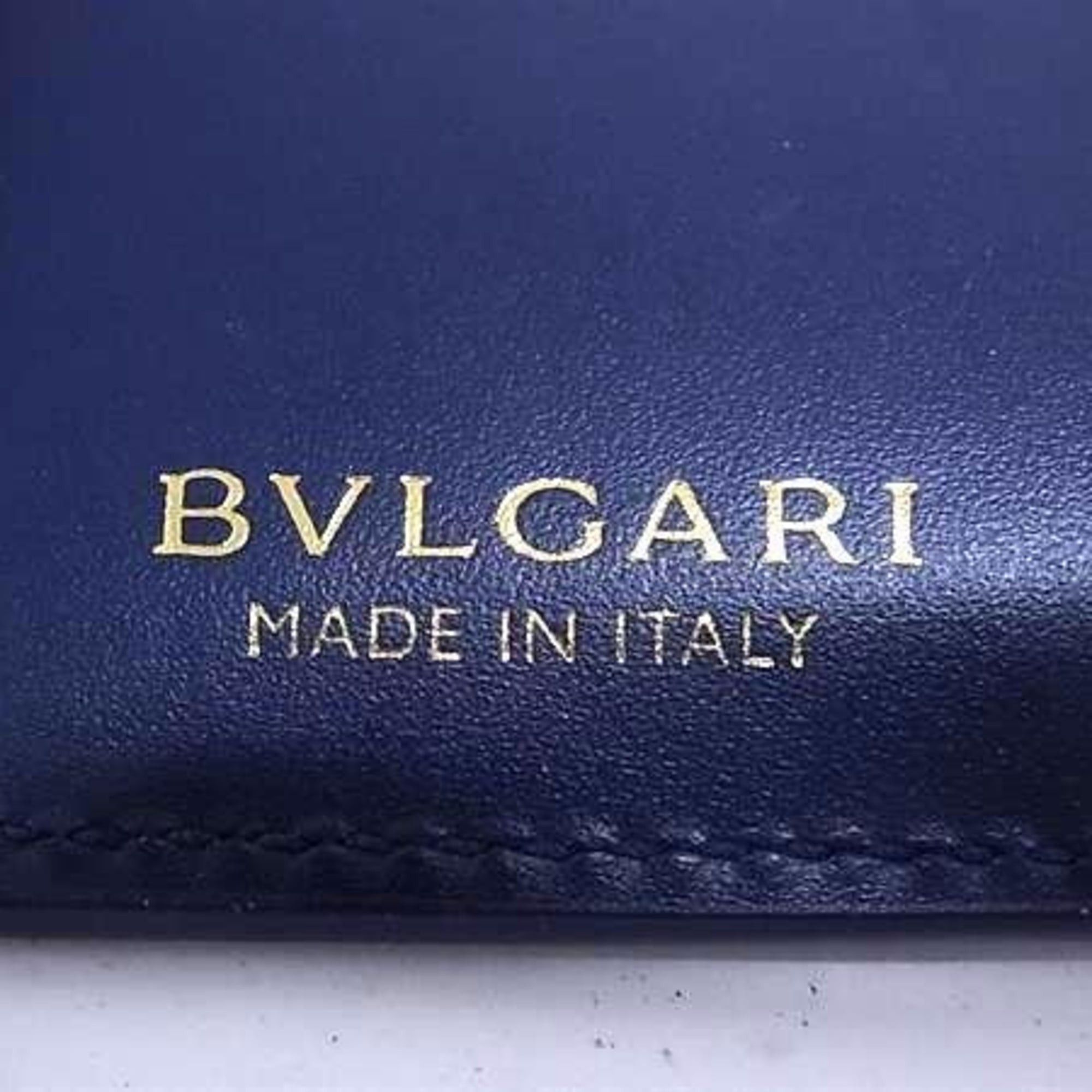 Bvlgari BVLGARI Bulgari Business Card Holder/Card Case Serpenti Blue Leather Women's Size ONE SIZE - 4 Thumbnail