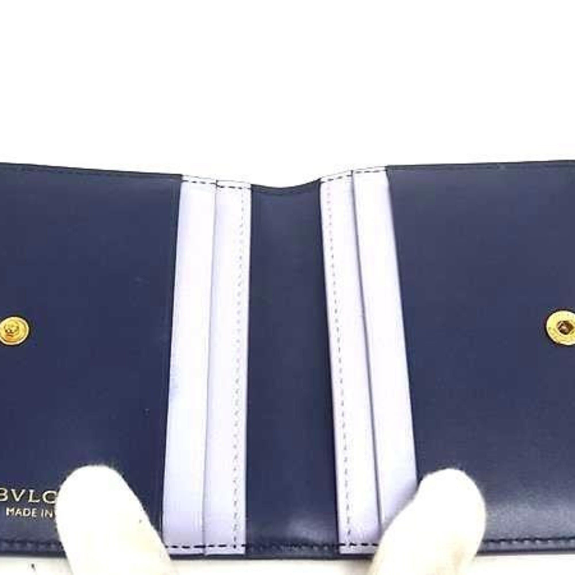 Bvlgari BVLGARI Bulgari Business Card Holder/Card Case Serpenti Blue Leather Women's Size ONE SIZE - 3 Thumbnail