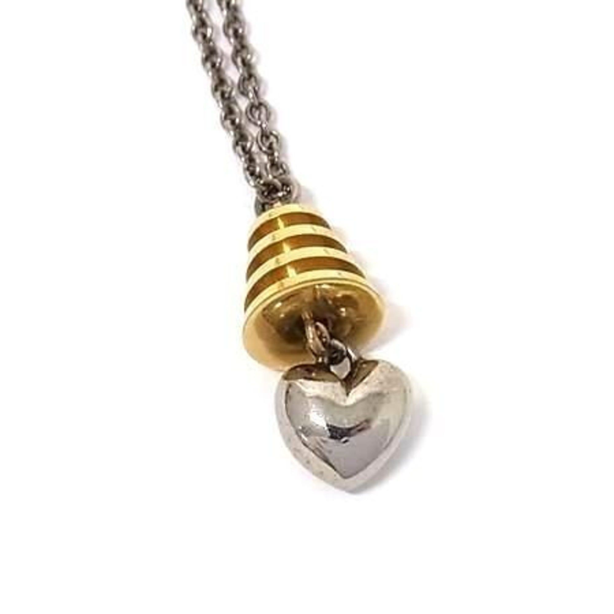 Loewe LOEWE necklace, silver and gold metal, women's, heart design. Size ONE SIZE - 2 Thumbnail