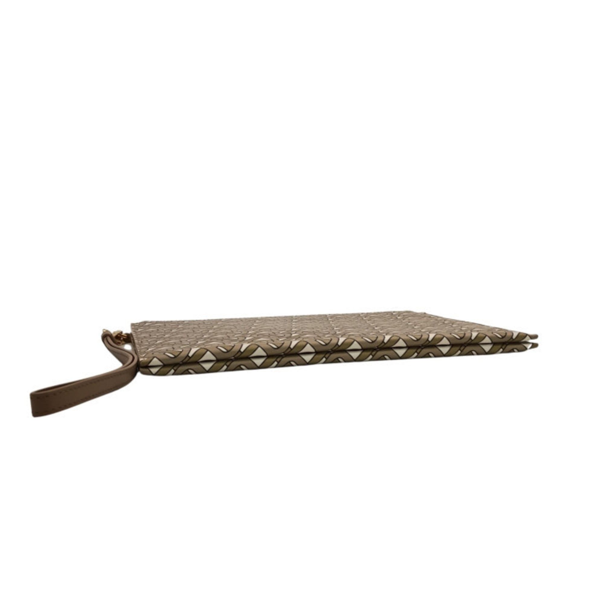 Burberry BURBERRY TB Monogram E Canvas Strap Clutch Bag 8014975 Beige Men's Women's Wristlet Size ONE SIZE - 4 Thumbnail